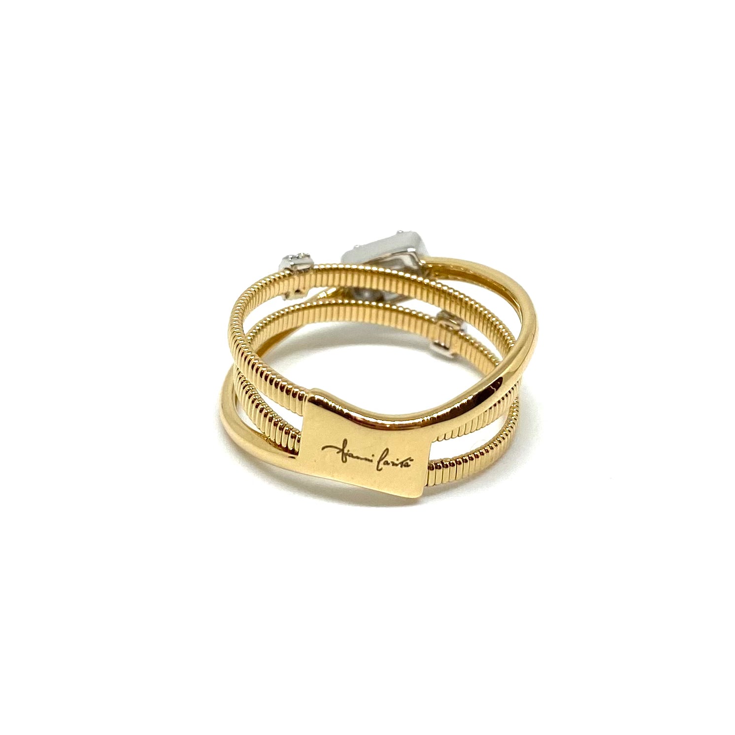 Anello a Fascia - Oro Giallo e Diamanti