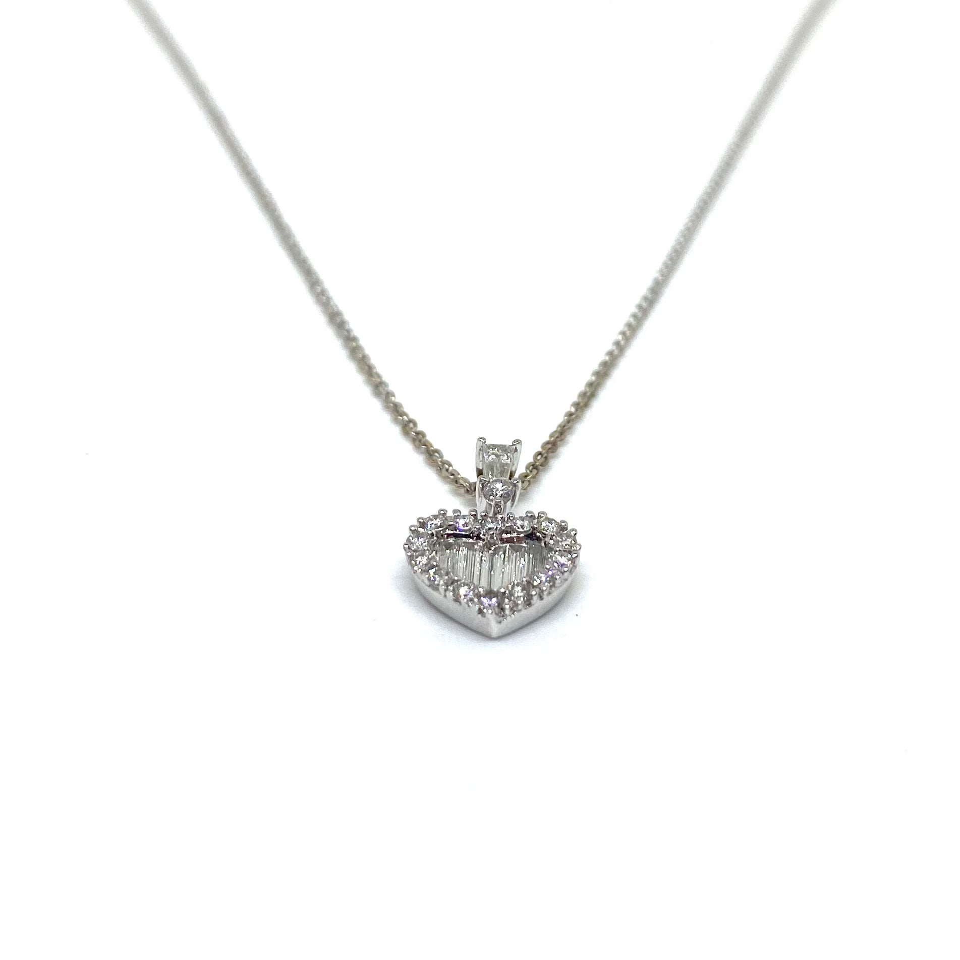 Collana Cuore - Diamanti taglio Baguette