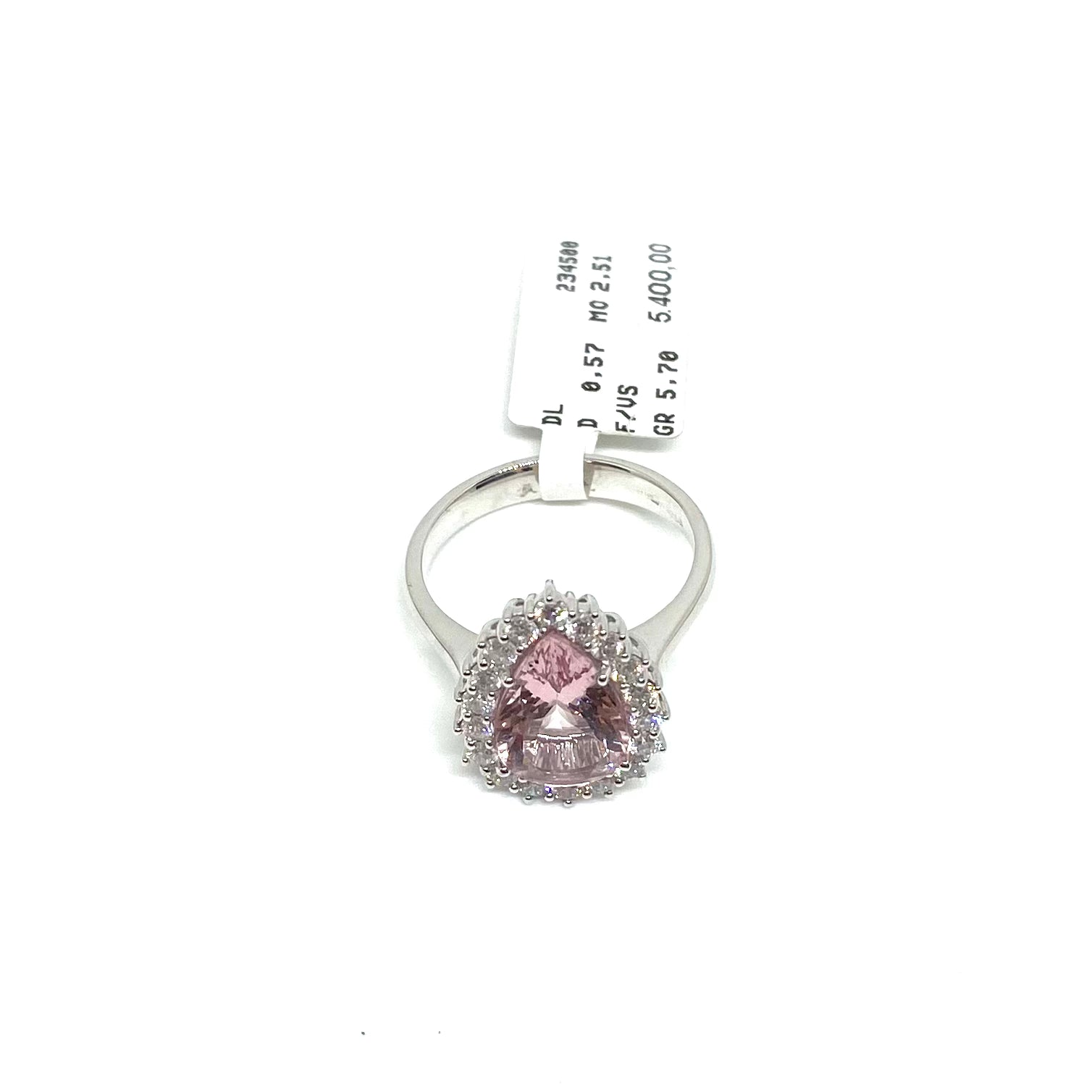 Anello oro 18 KT - Morganite e Diamanti