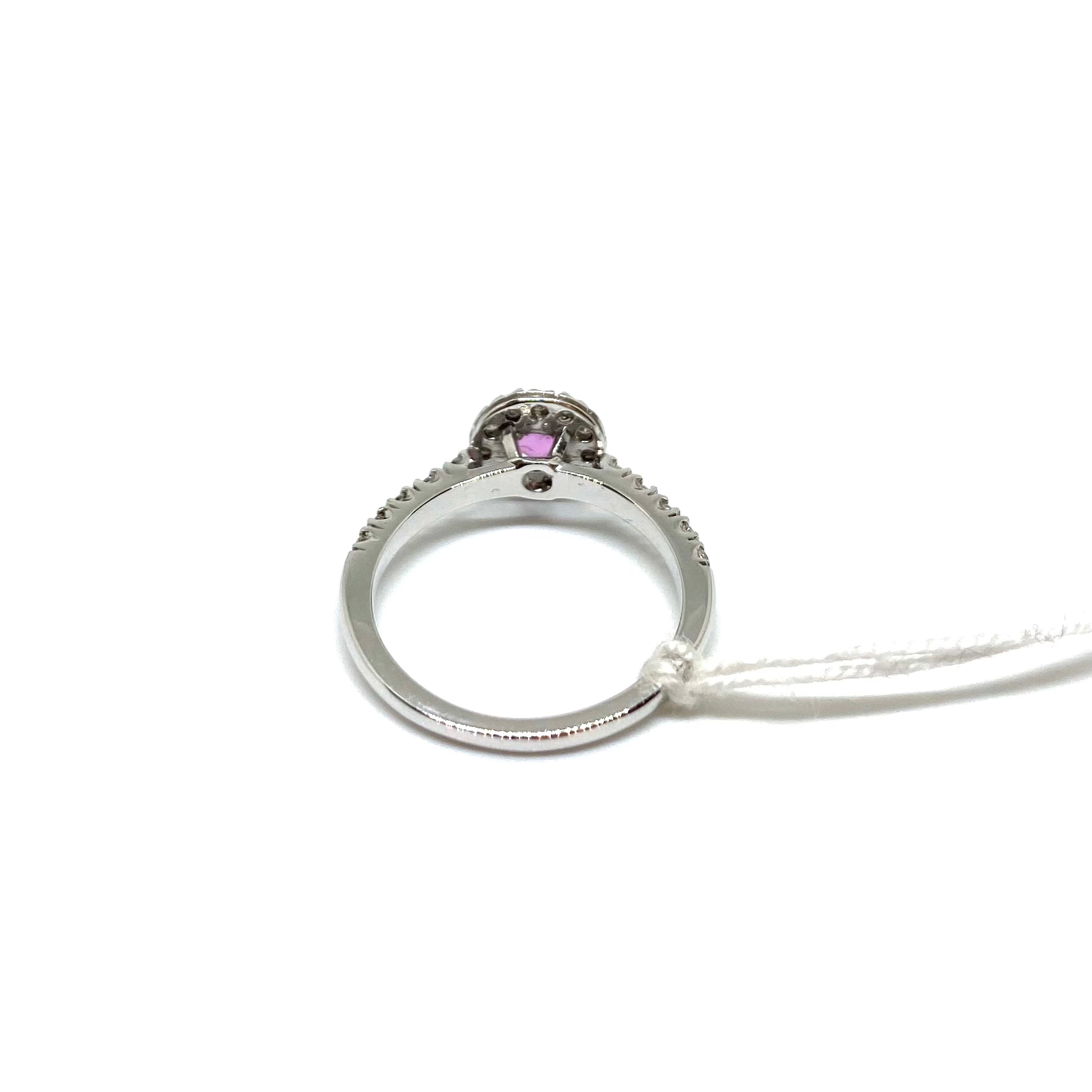 Solitario Halo - Zaffiro Rosa