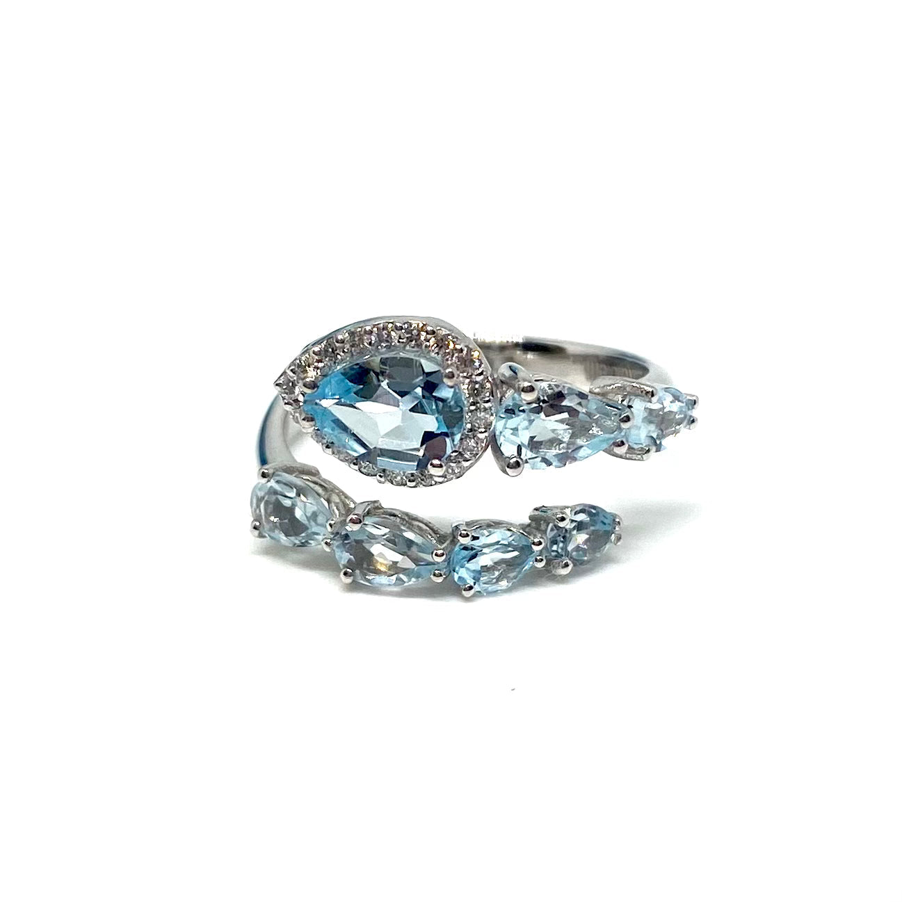 Anello oro 18 kt e acquamarina