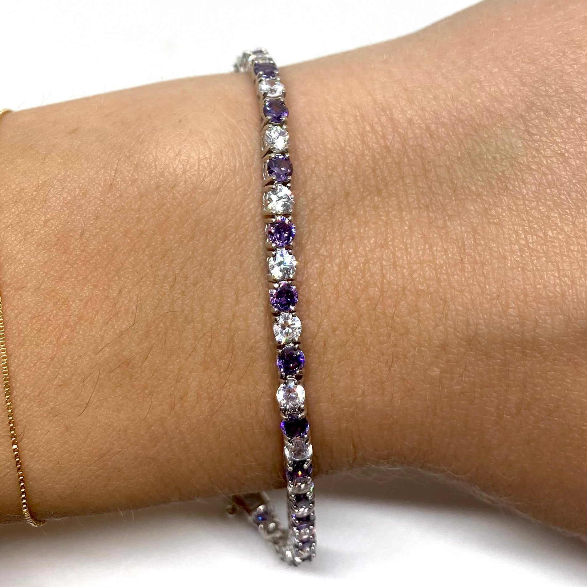 Bracciale Tennis Alternato - 3 MM