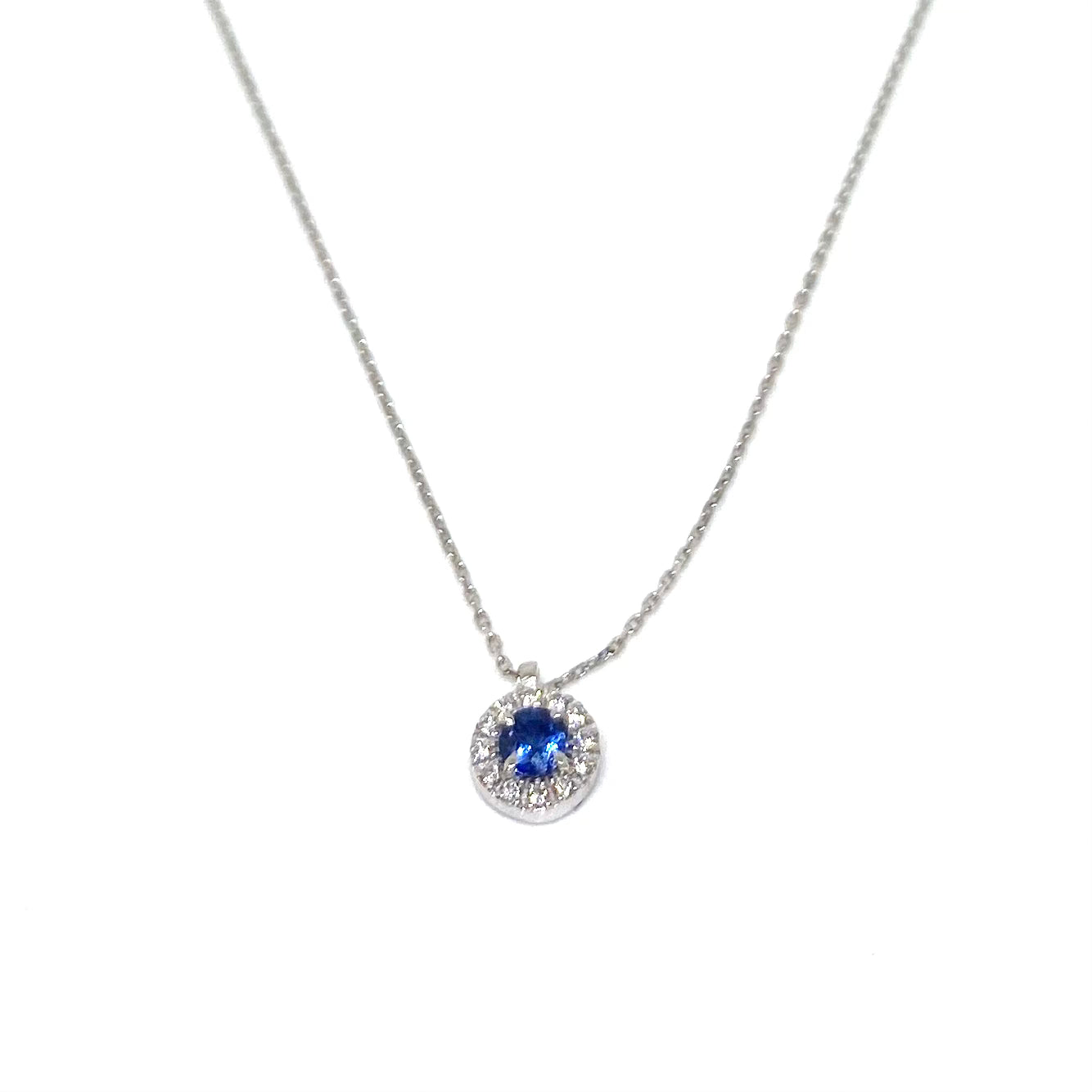 Collana Halo - Zaffiro e Diamanti