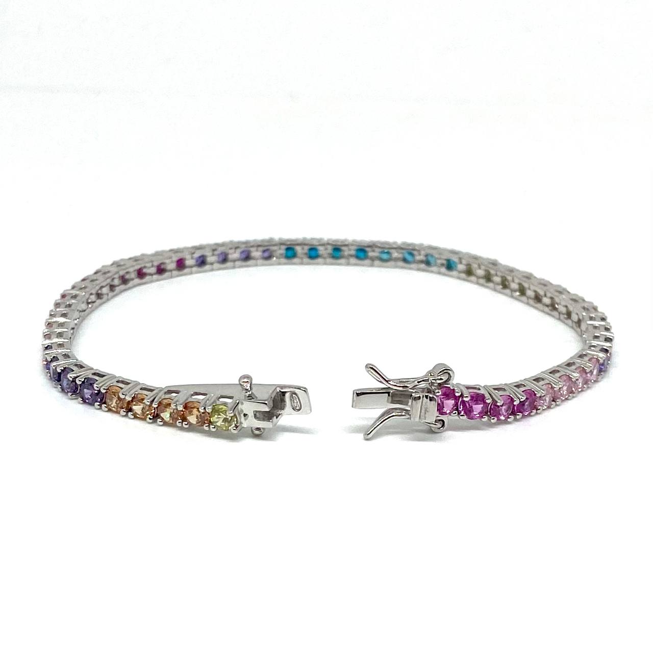 Bracciale Tennis Rainbow - Argento 3 MM