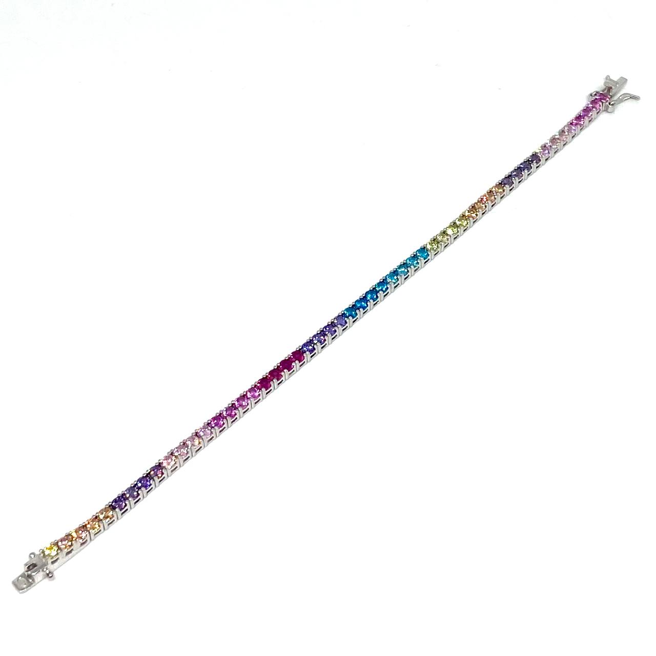Bracciale Tennis Rainbow - Argento 3 MM