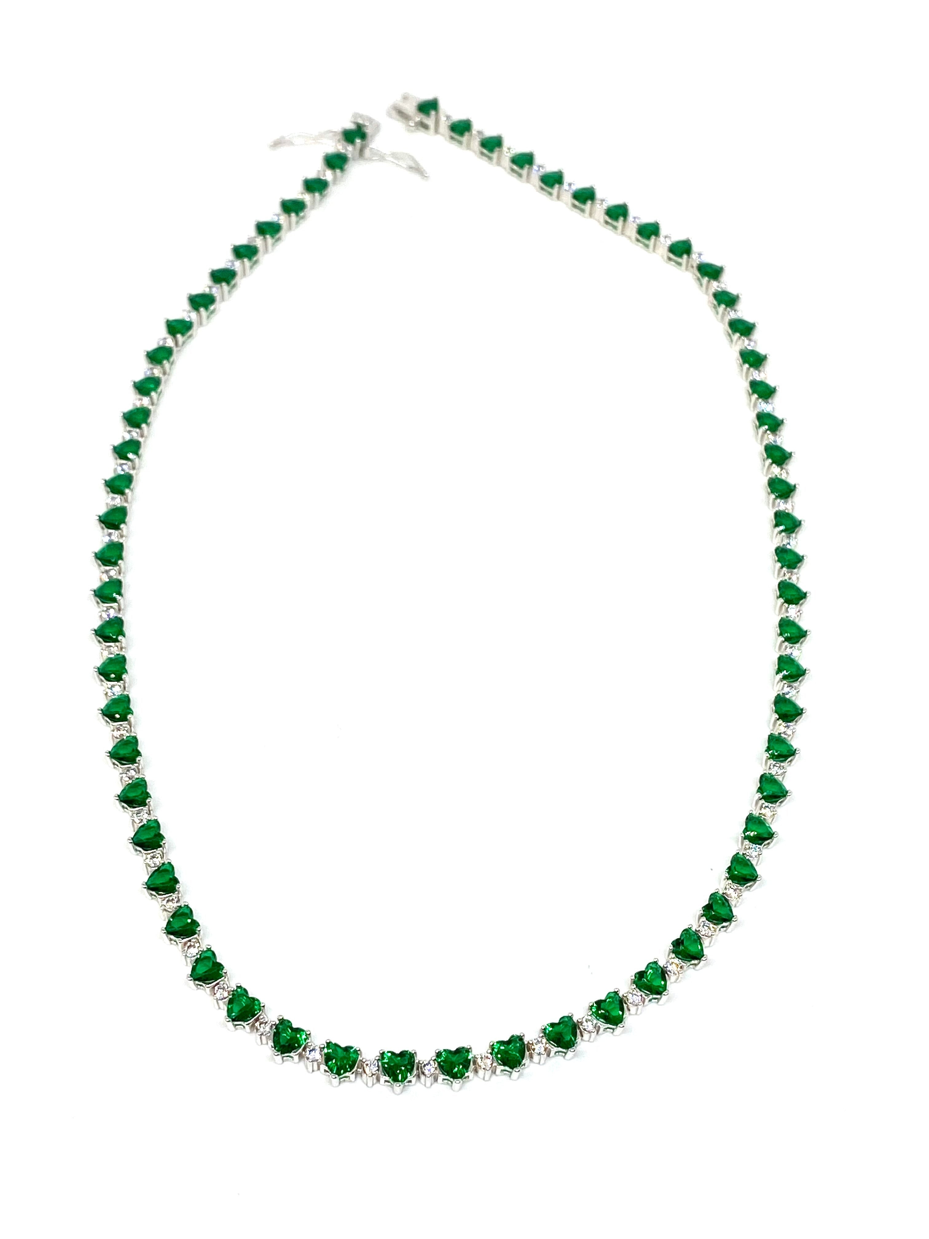 Collana Tennis Cuori Alternata - Color