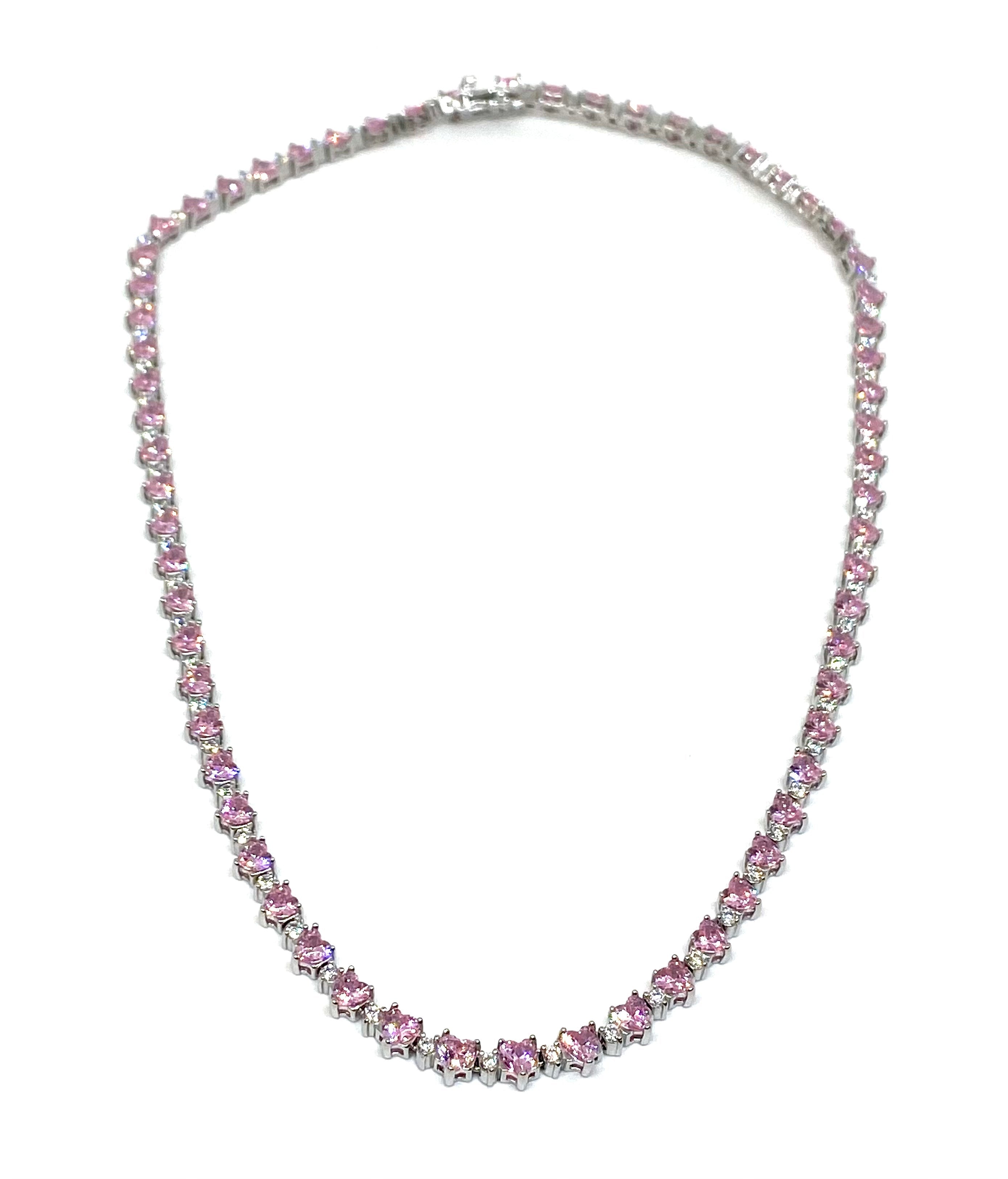 Collana Tennis Cuori Alternata - Color