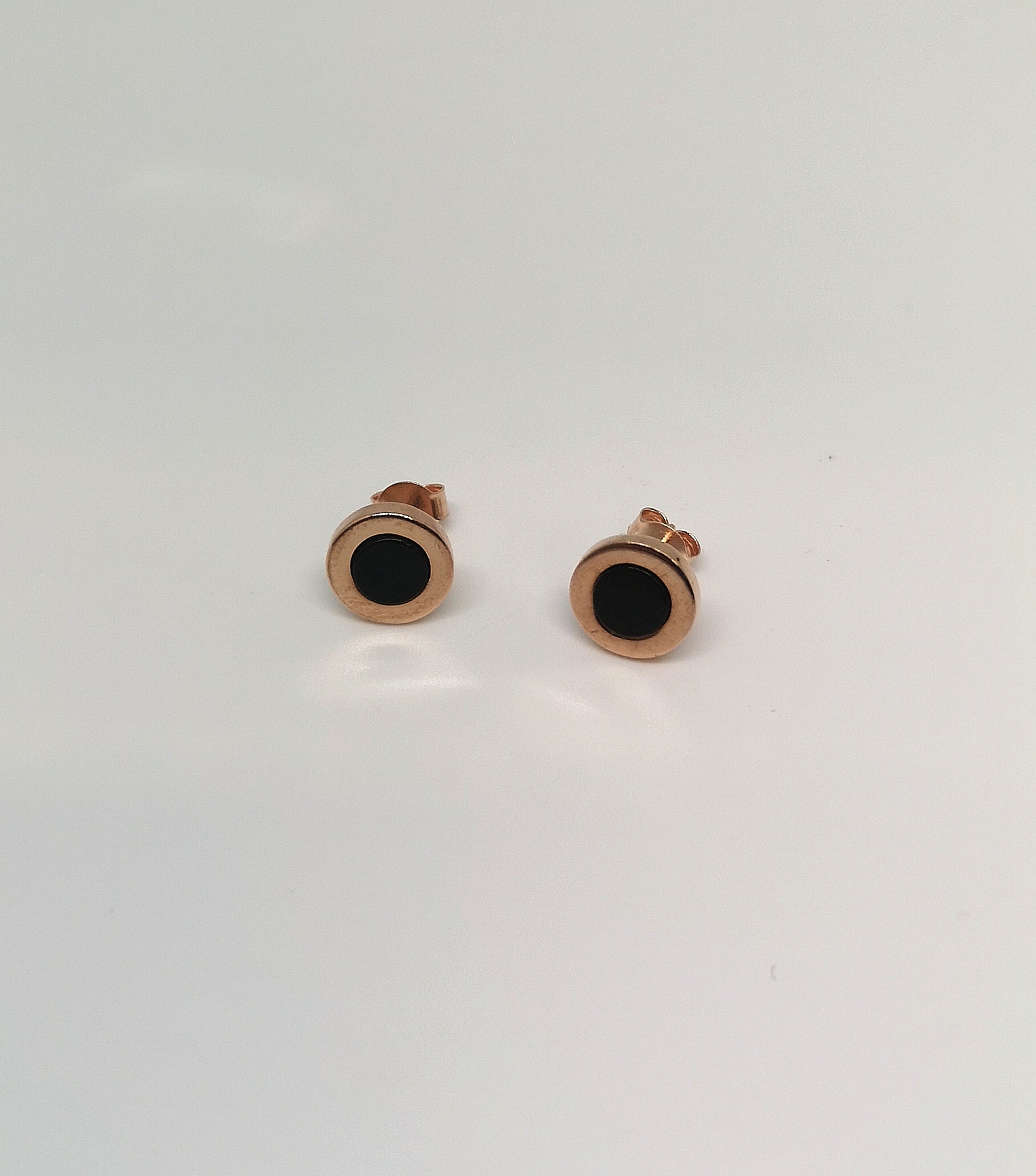 Orecchini Disco Onice Rosegold