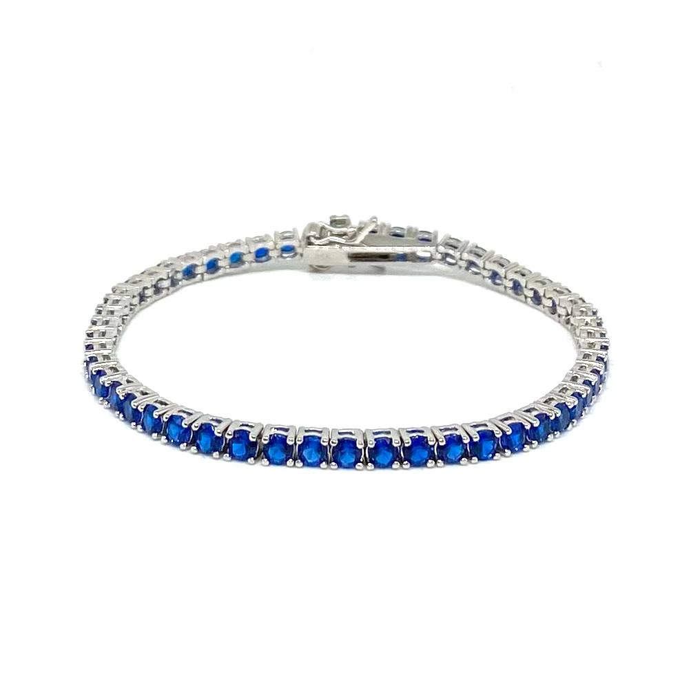 Bracciale Tennis - 3mm Zaffiro Blu