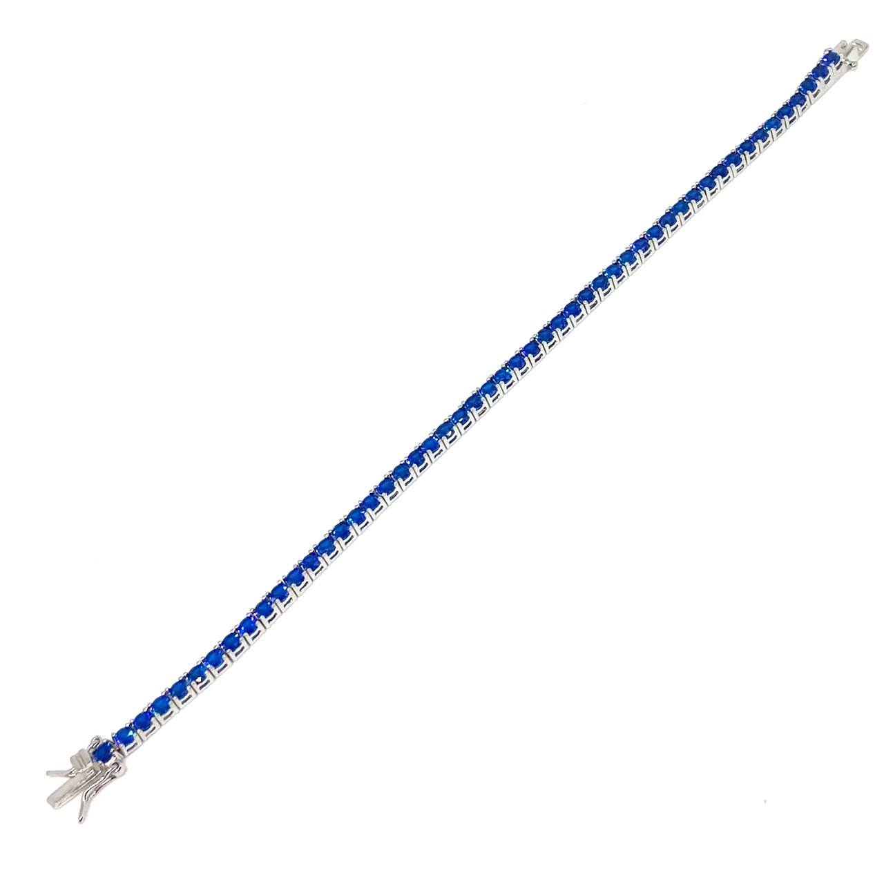 Bracciale Tennis - 3mm Zaffiro Blu