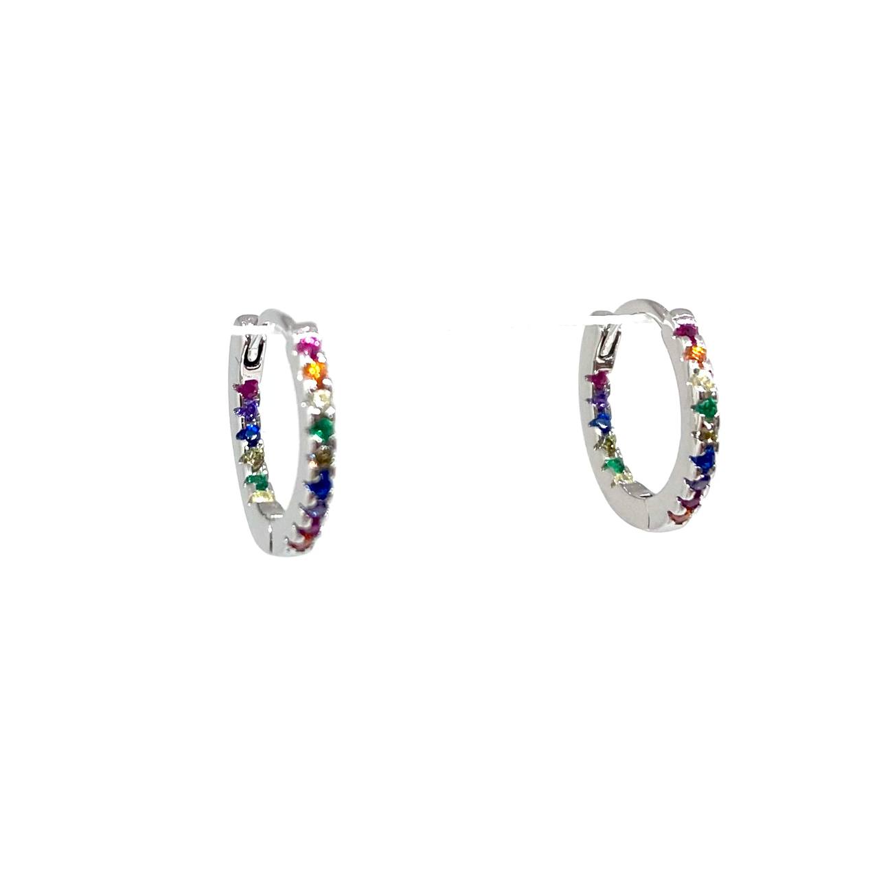 Orecchini Cerchietti Zirconi Rainbow