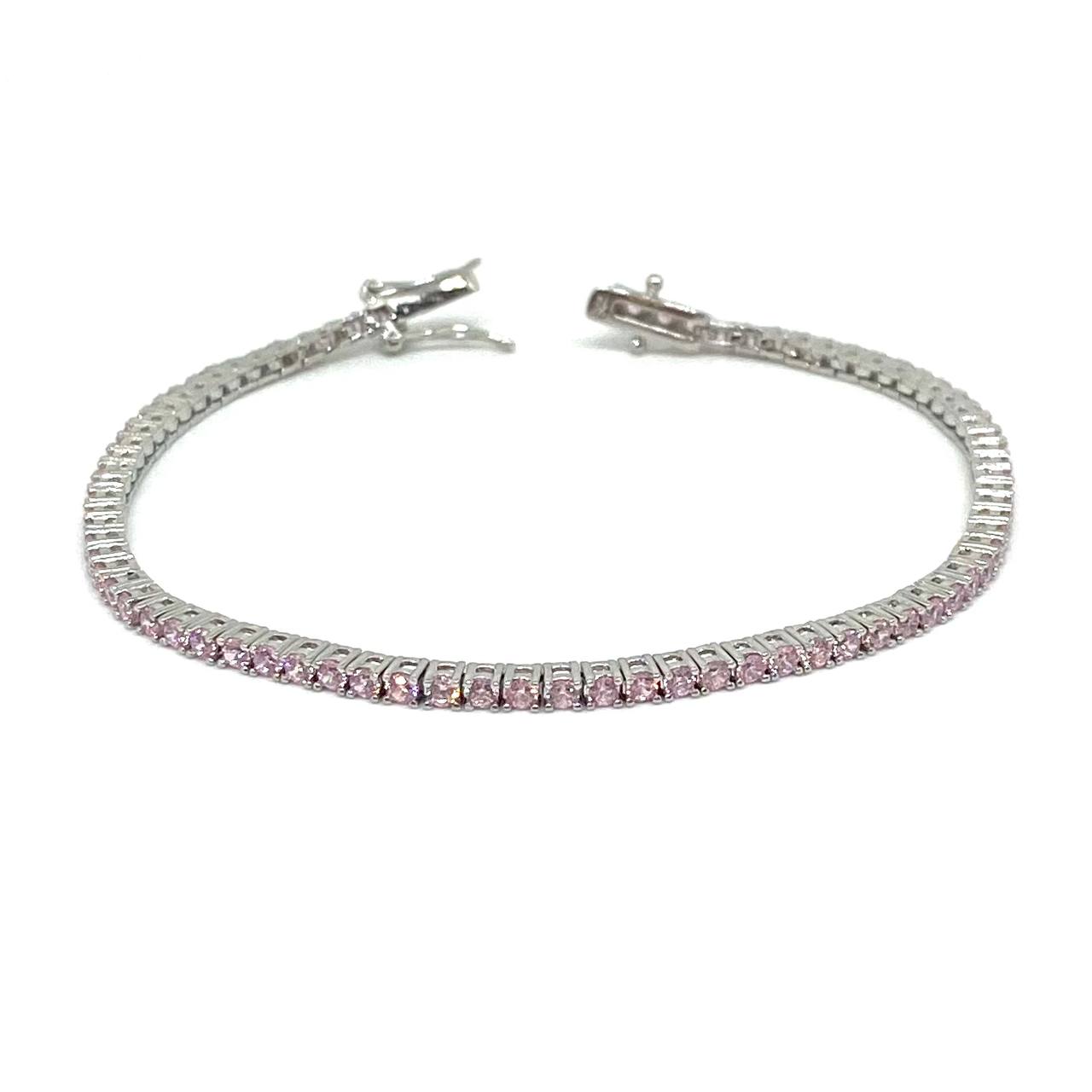 Bracciale tennis rosa 2mm