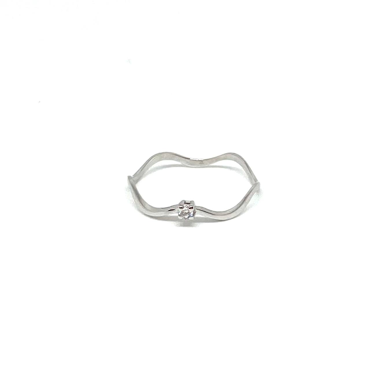 Anello Onda - Oro Bianco