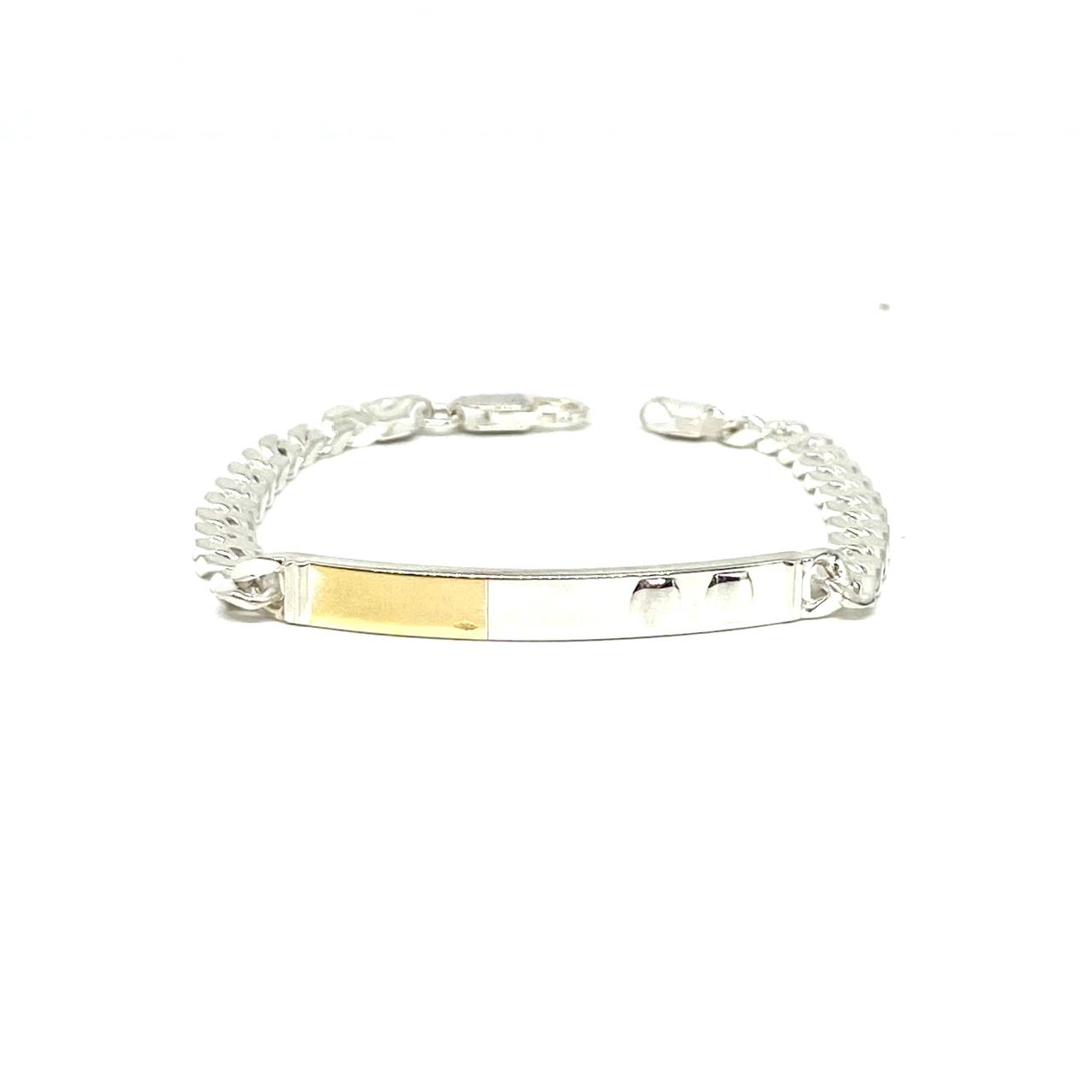 Bracciale In Argento Con Placchetta In Oro