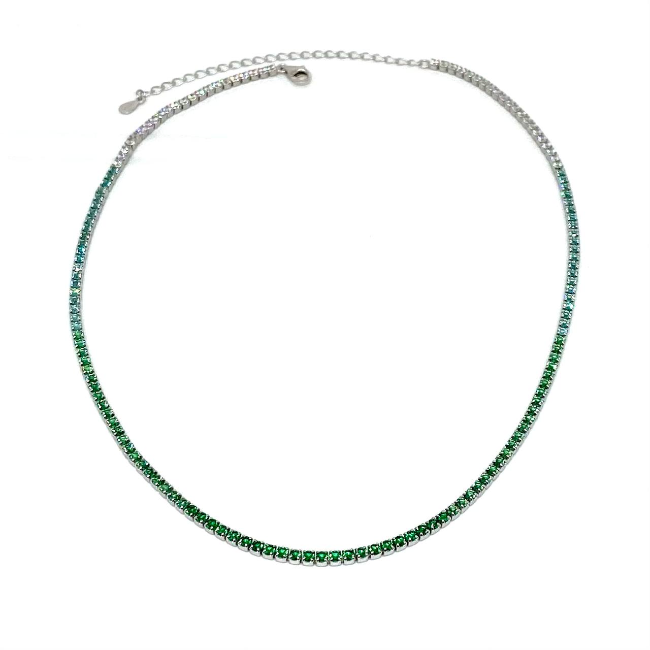 Collana Tennis Sfumata - Verde