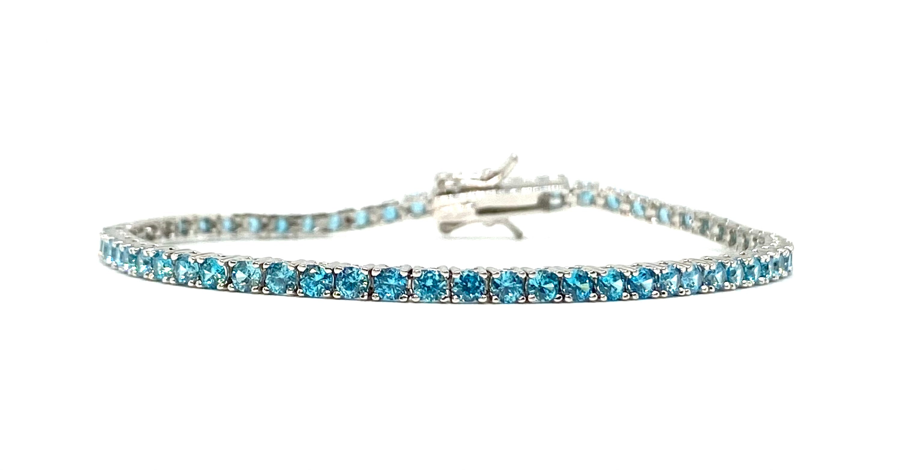 Bracciale Tennis 3mm- Color Acqua Marina
