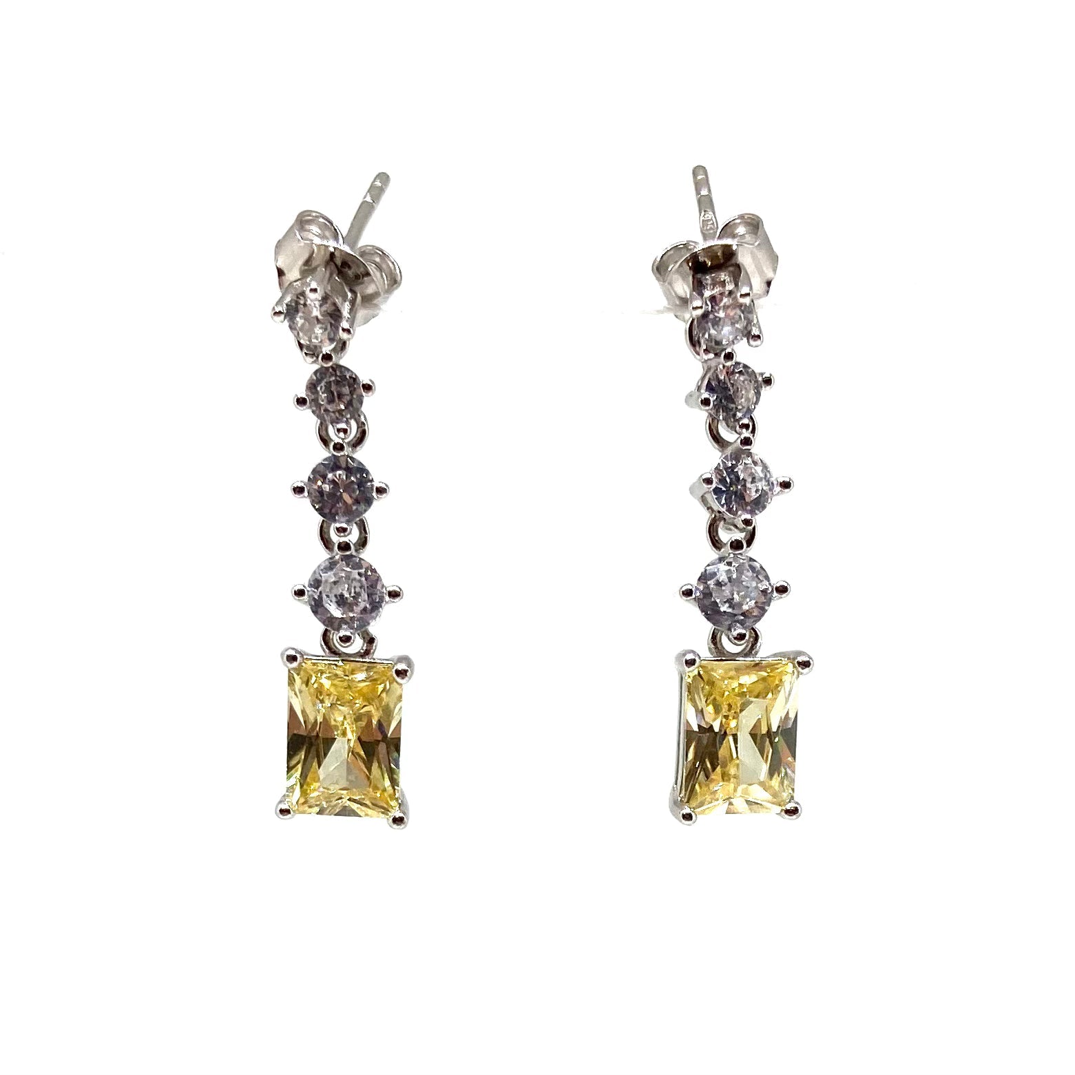 Orecchini Pendenti Con Zircone Colorato