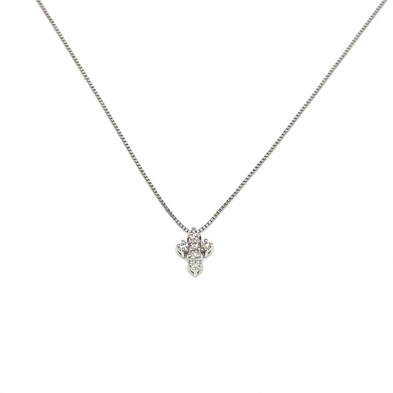 Collana Croce di Diamanti e Oro Bianco