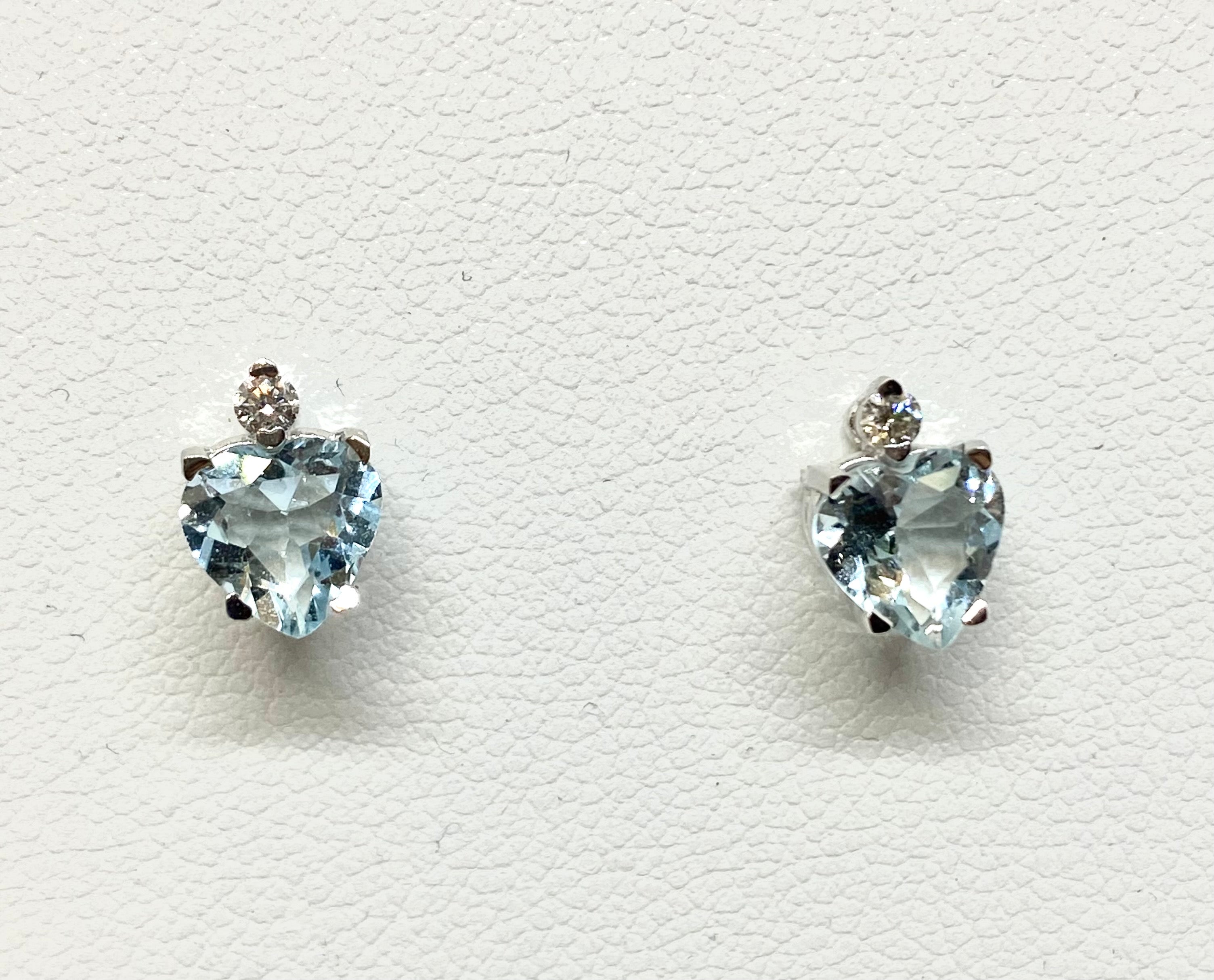 Orecchini Acquamarina Cuore