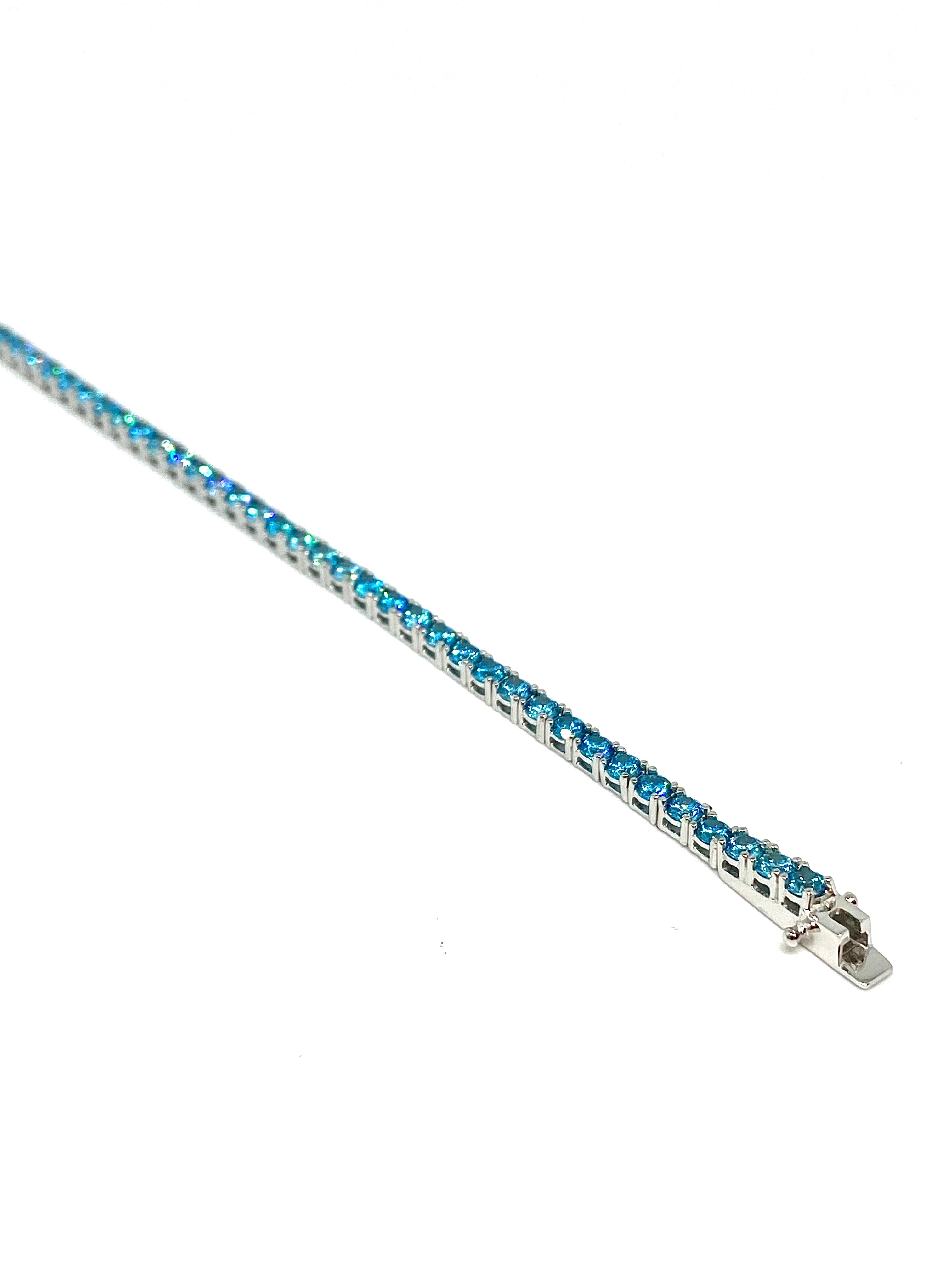 Bracciale Tennis 3mm- Color Acqua Marina