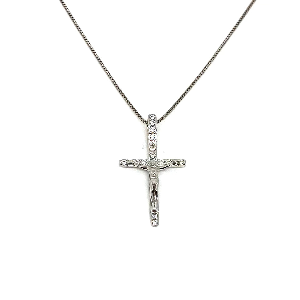 Collana Crocifisso Con Zirconi