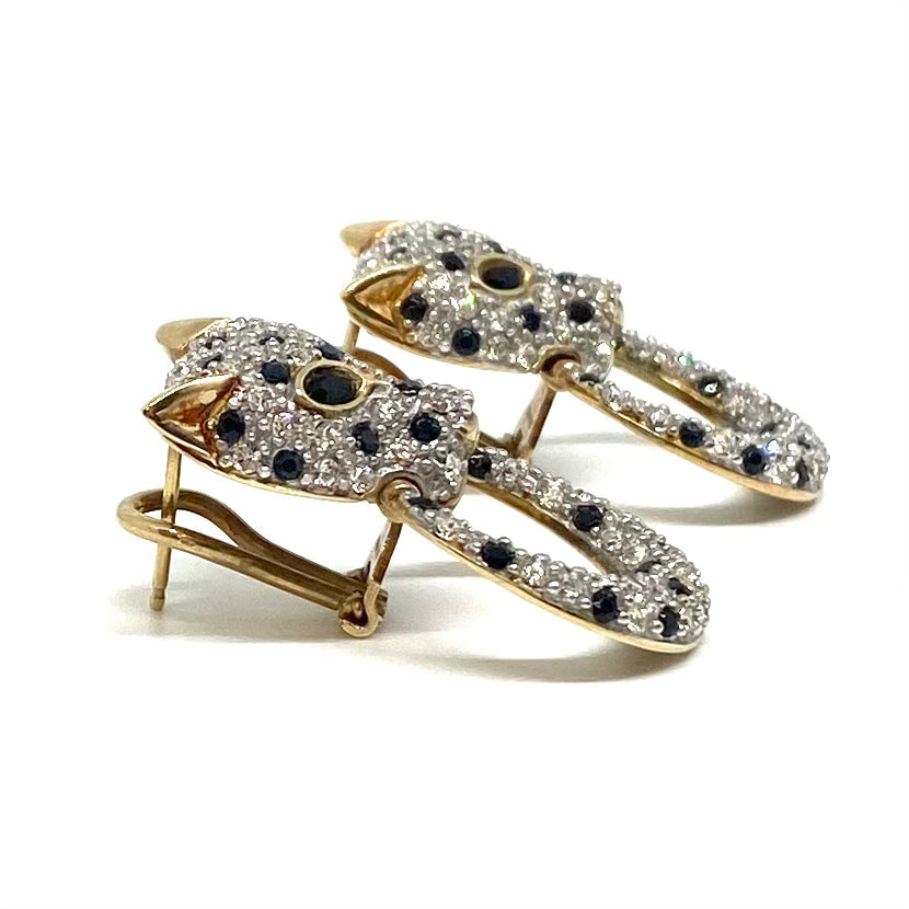 Orecchini Pantera Con Zirconi