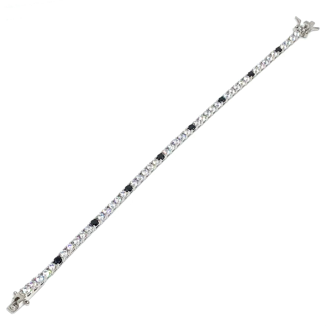 Bracciale Tennis 5+1 Bianco e Nero