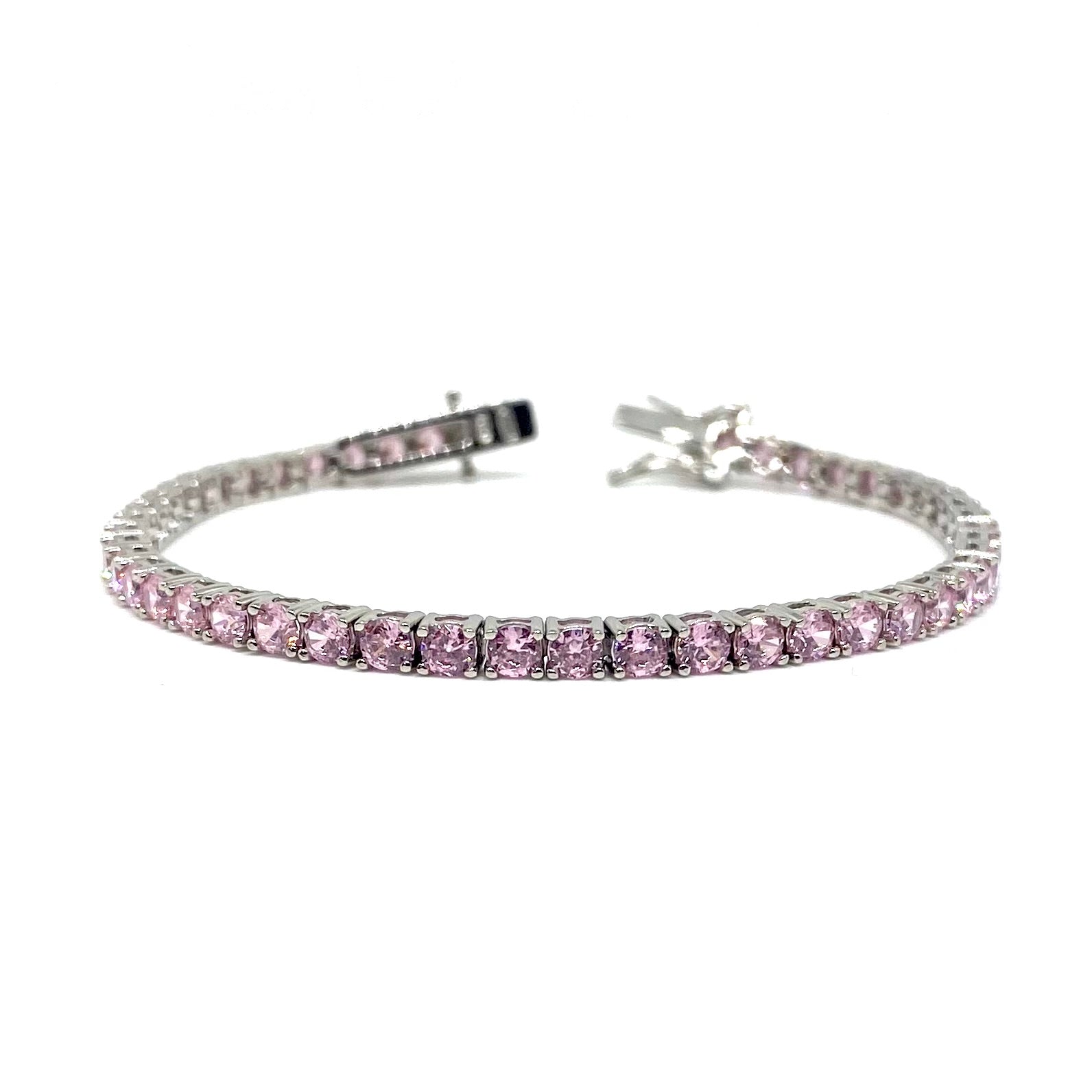 Bracciale Tennis Rosa - 3 MM