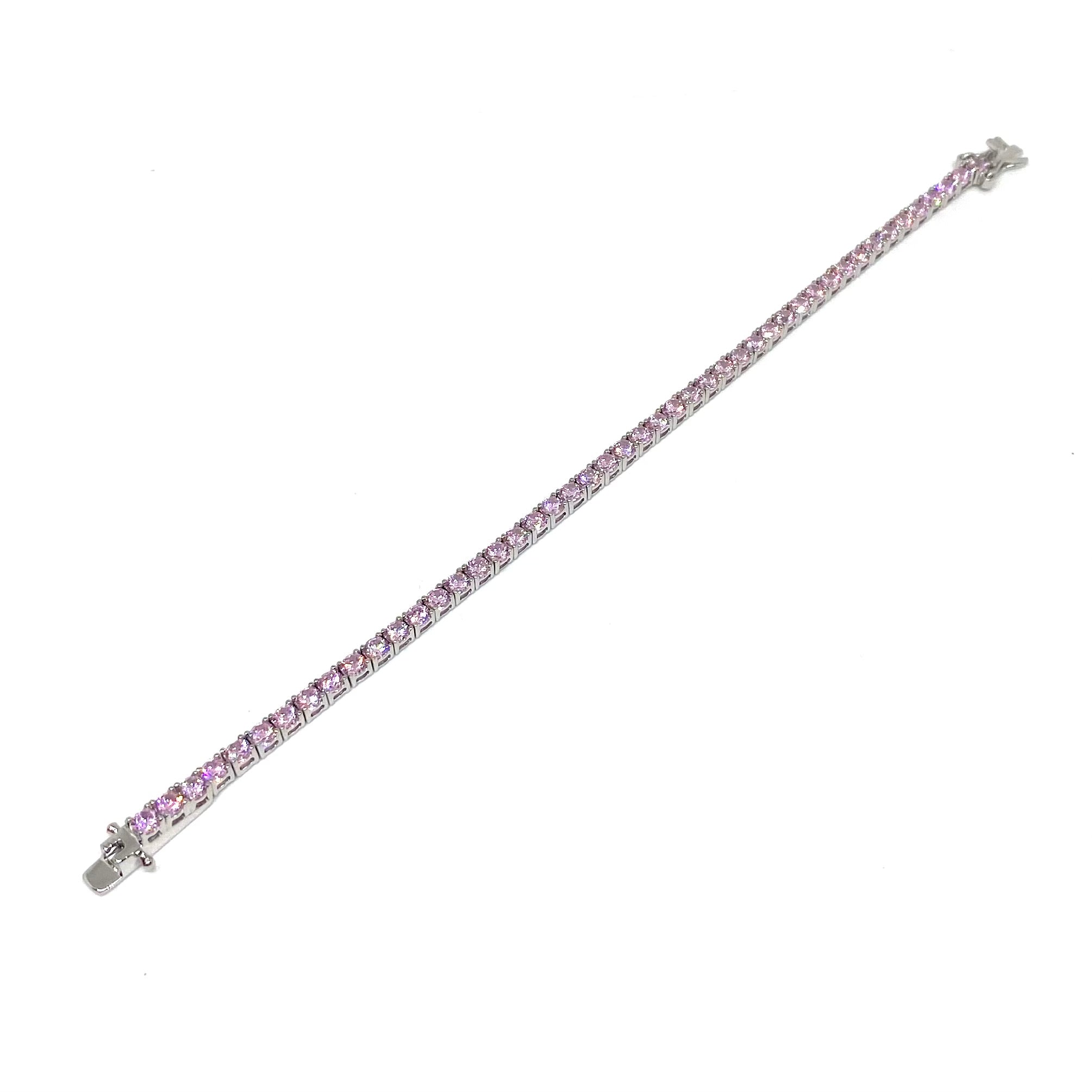 Bracciale Tennis Rosa - 3 MM