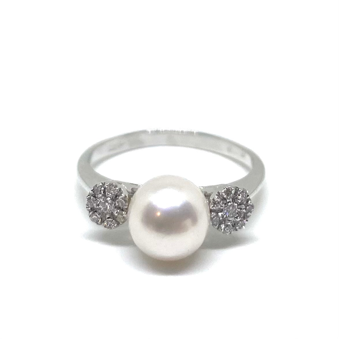 Anello Perla e Diamanti