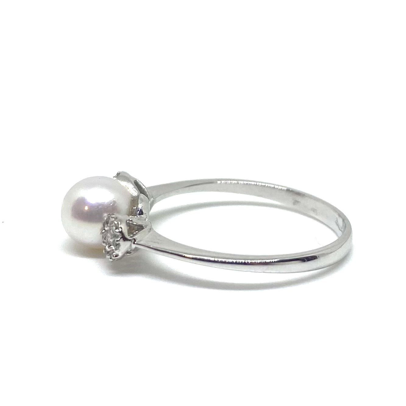 Anello Perla e Diamanti