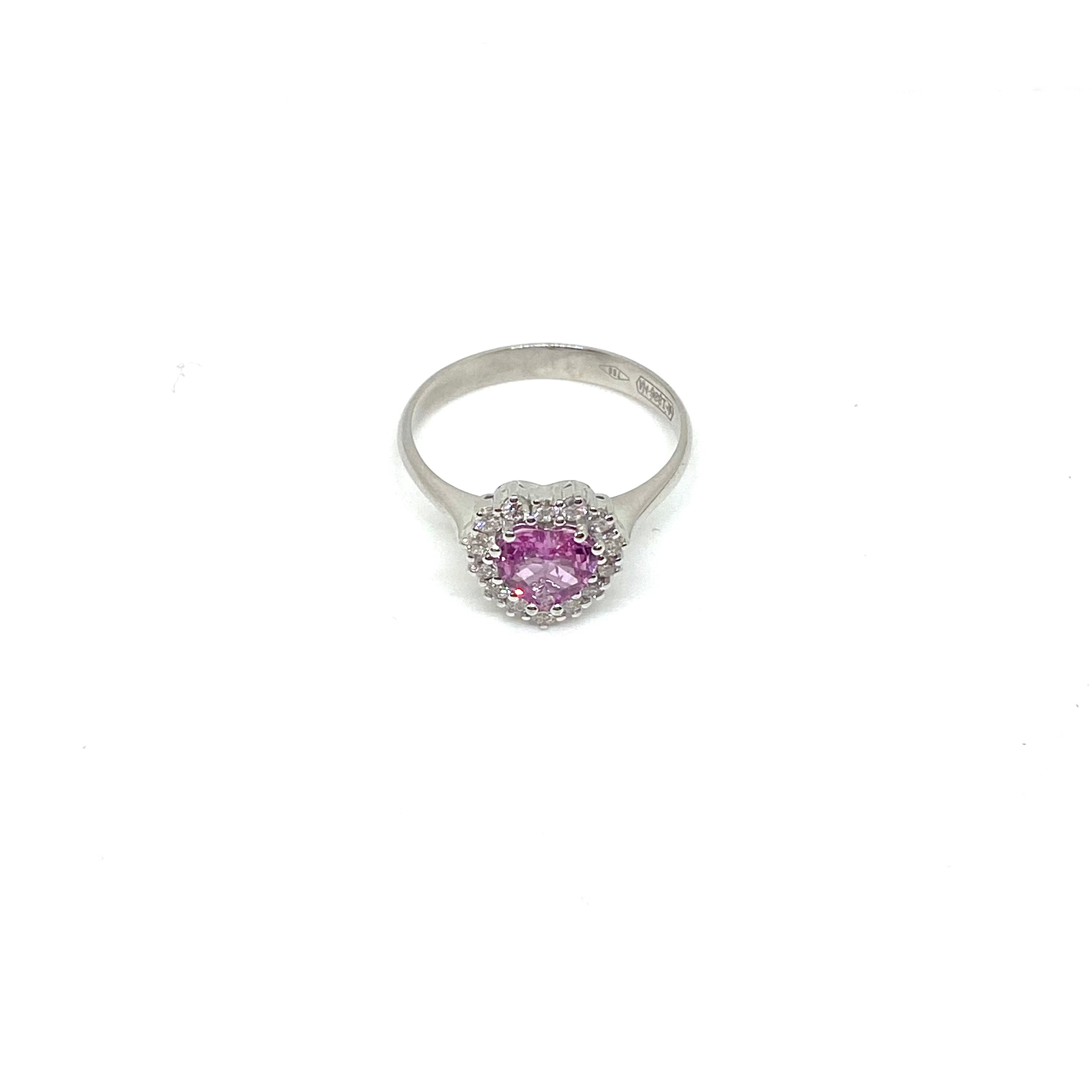 Anello Zaffiro Rosa Heart