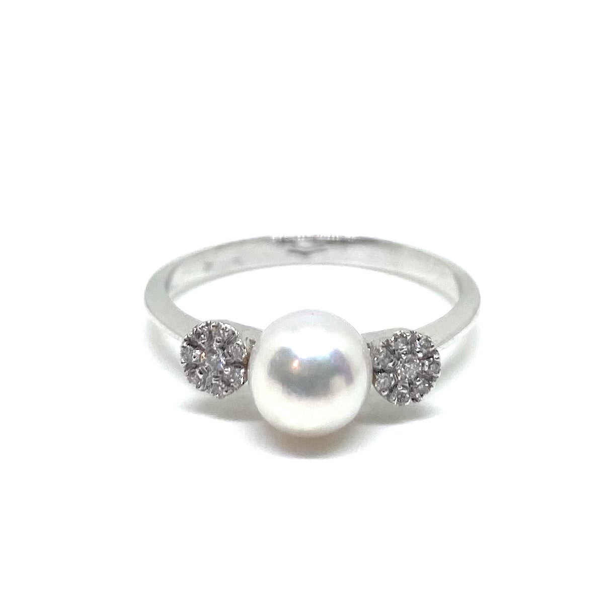 Anello Perla e Diamanti