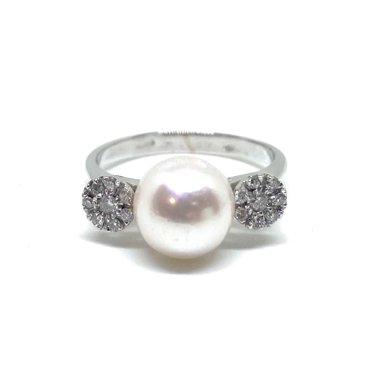 Anello Perla e Diamanti