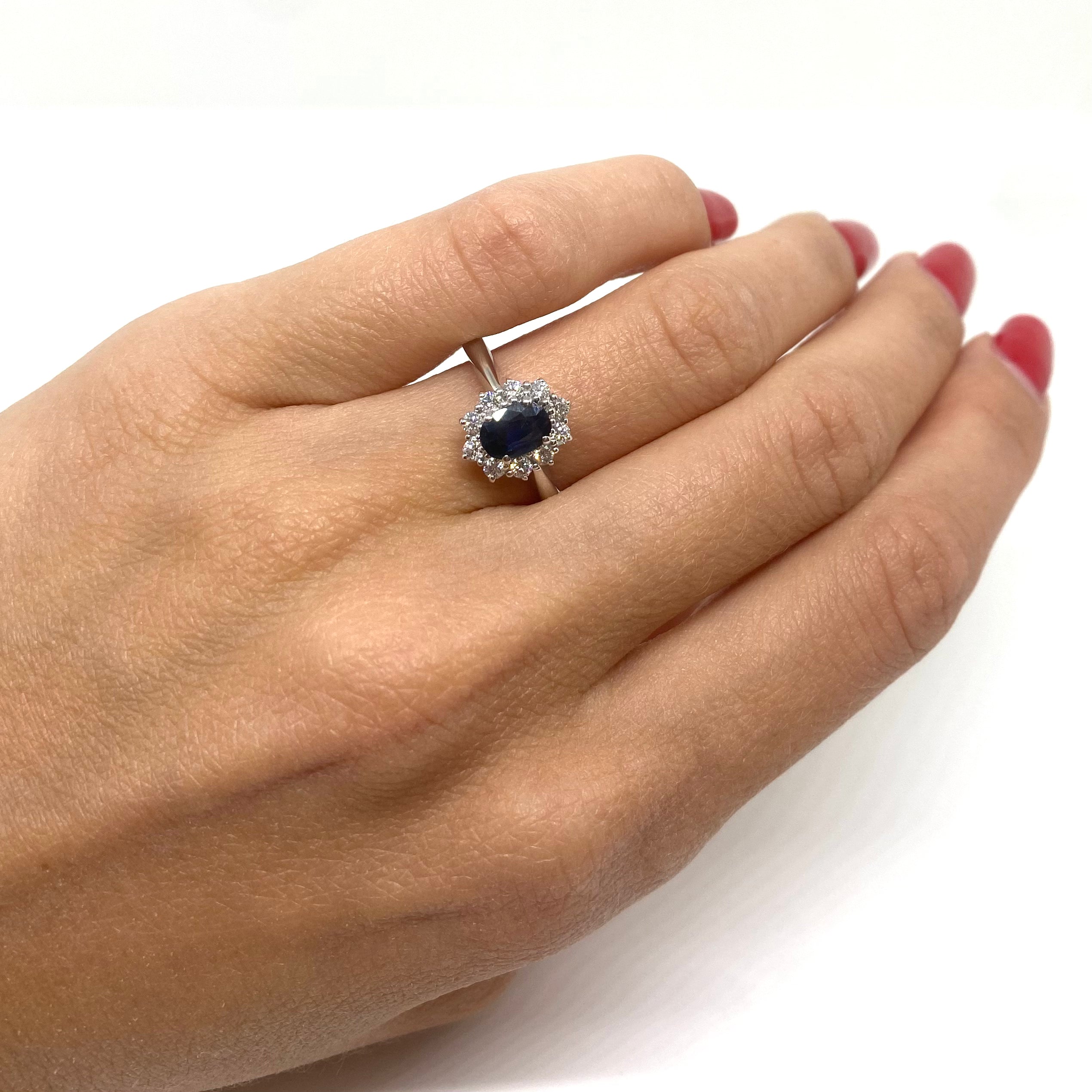 Anello Kate Zaffiro e Diamanti