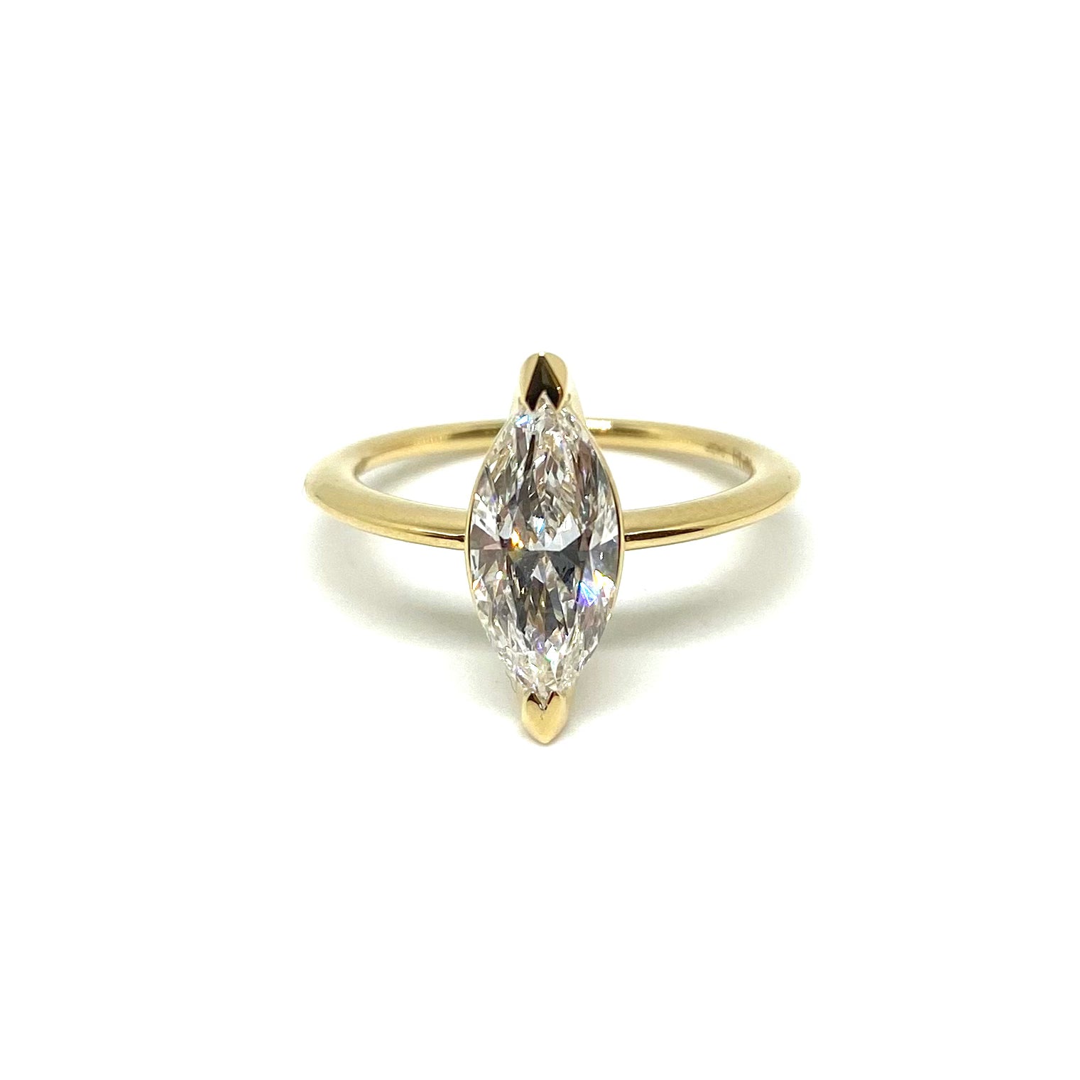 Anello Marquise Oro Giallo e Lab Grown