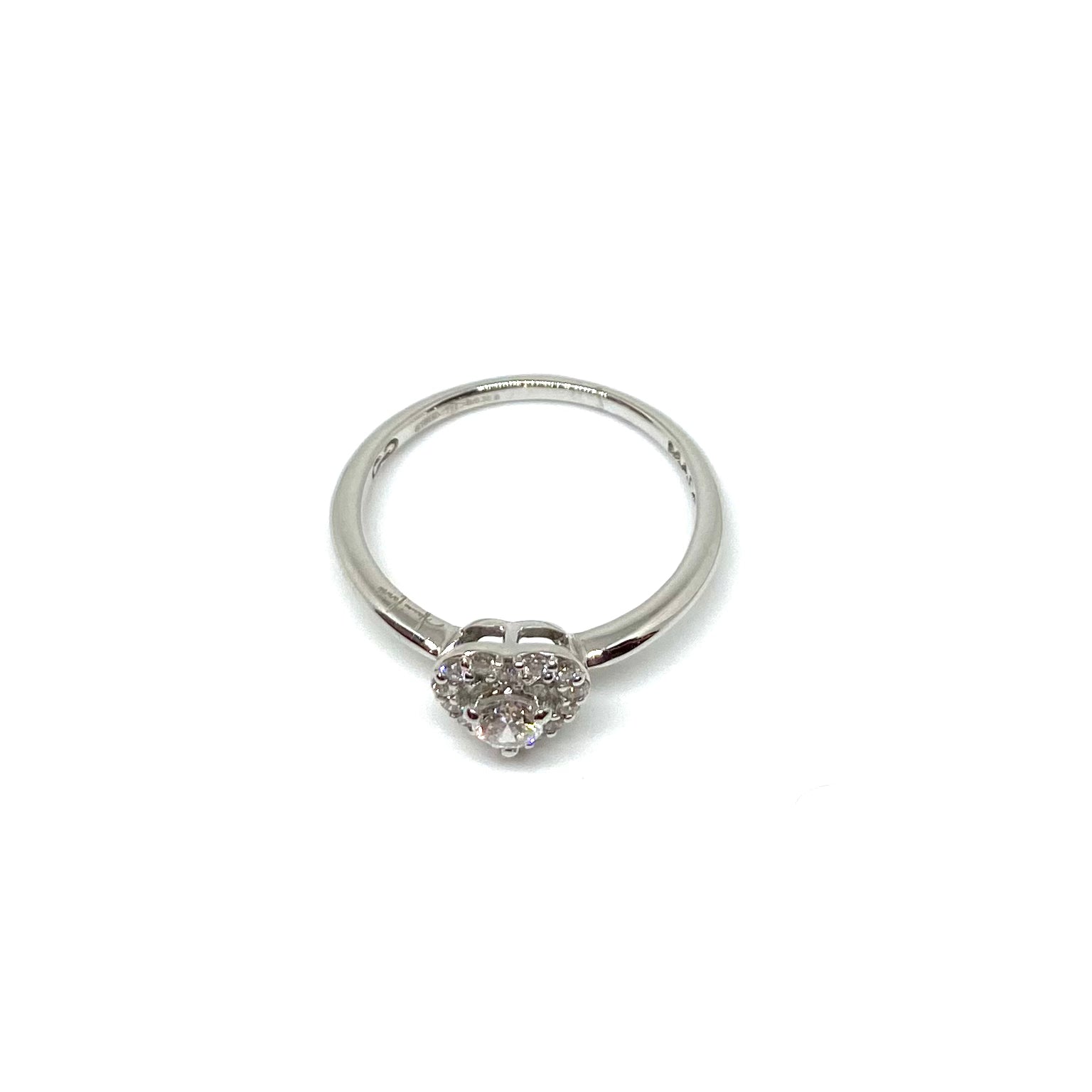 Anello Cuore - Oro Bianco e Diamanti