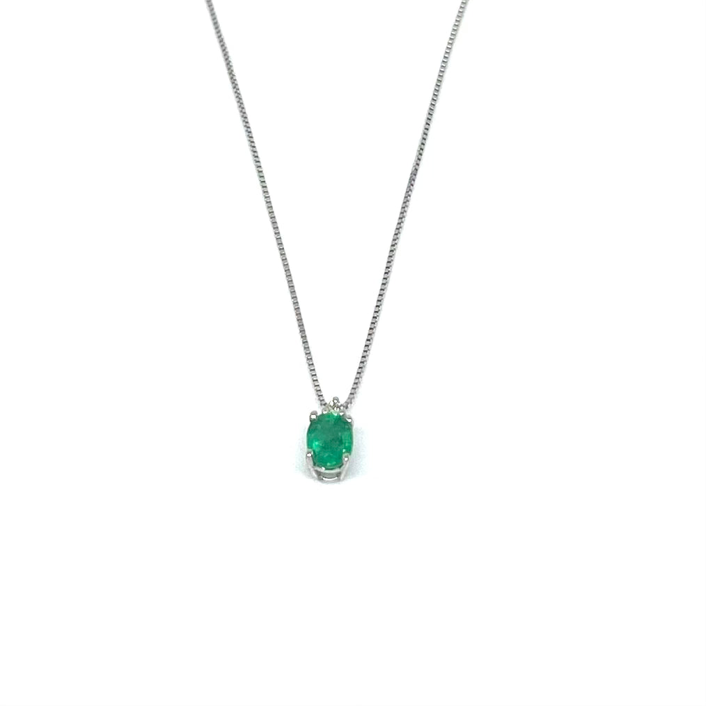 Collana Punto Luce Ovale - Oro e Pietre Preziose