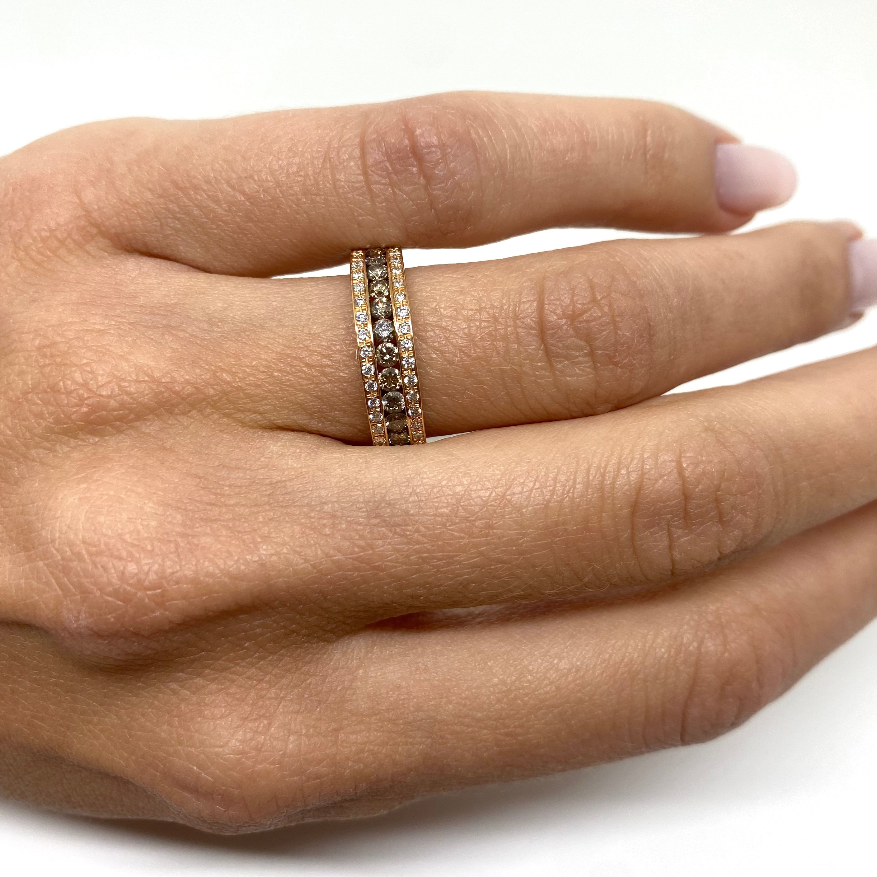 Anello Fascia - Diamanti Brown