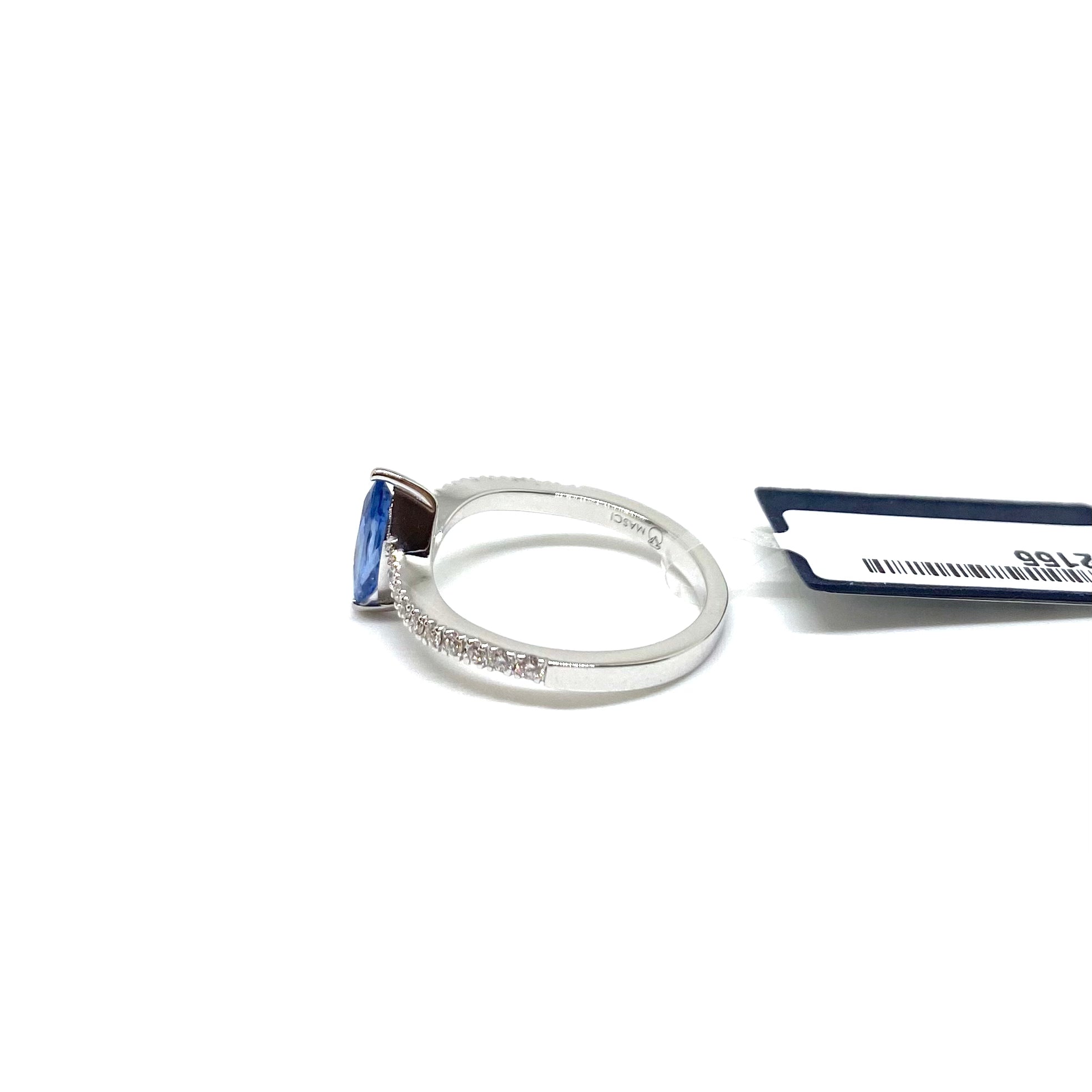 Anello con Zaffiro e Diamanti sul Gambo
