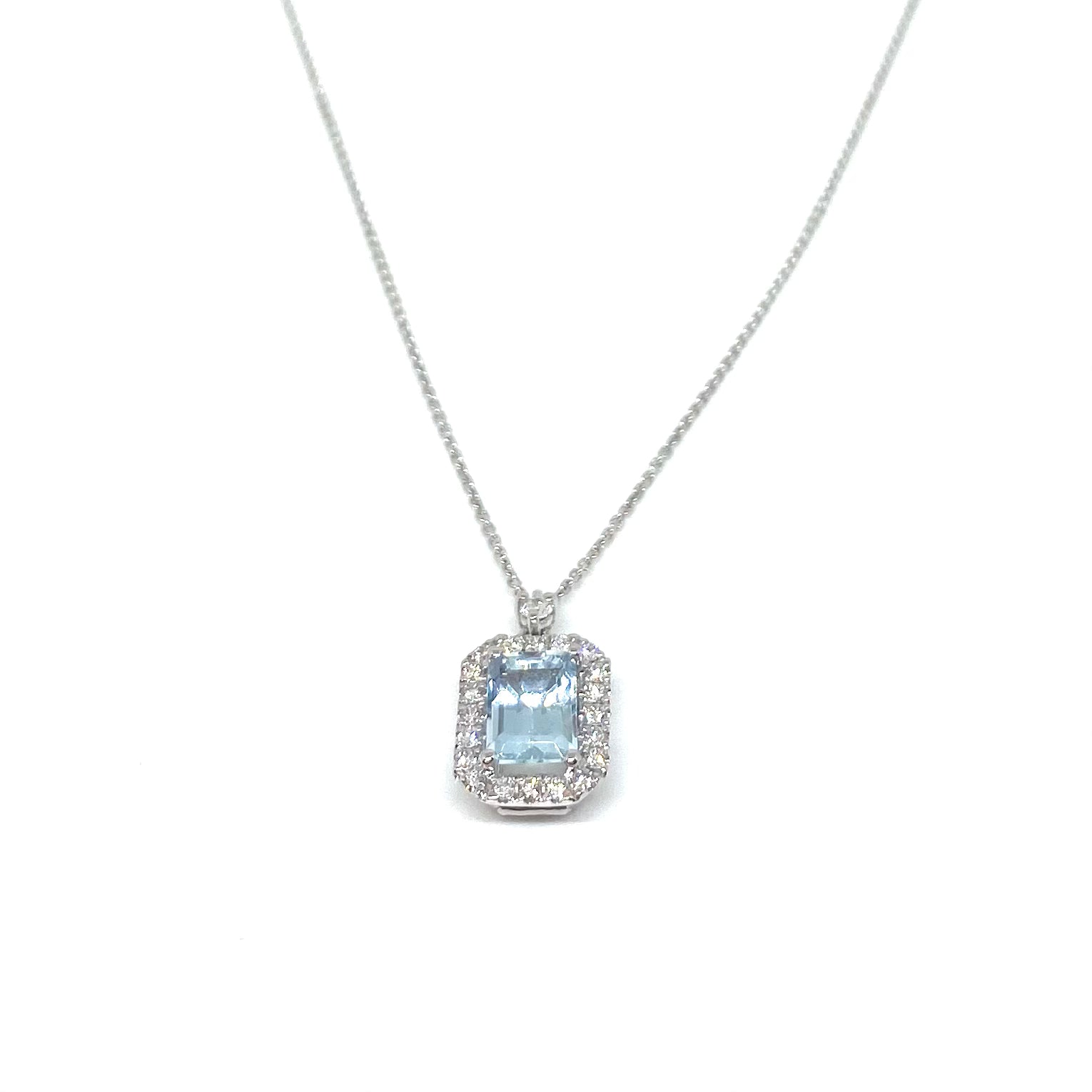 Collana Acqua Marina e Diamanti