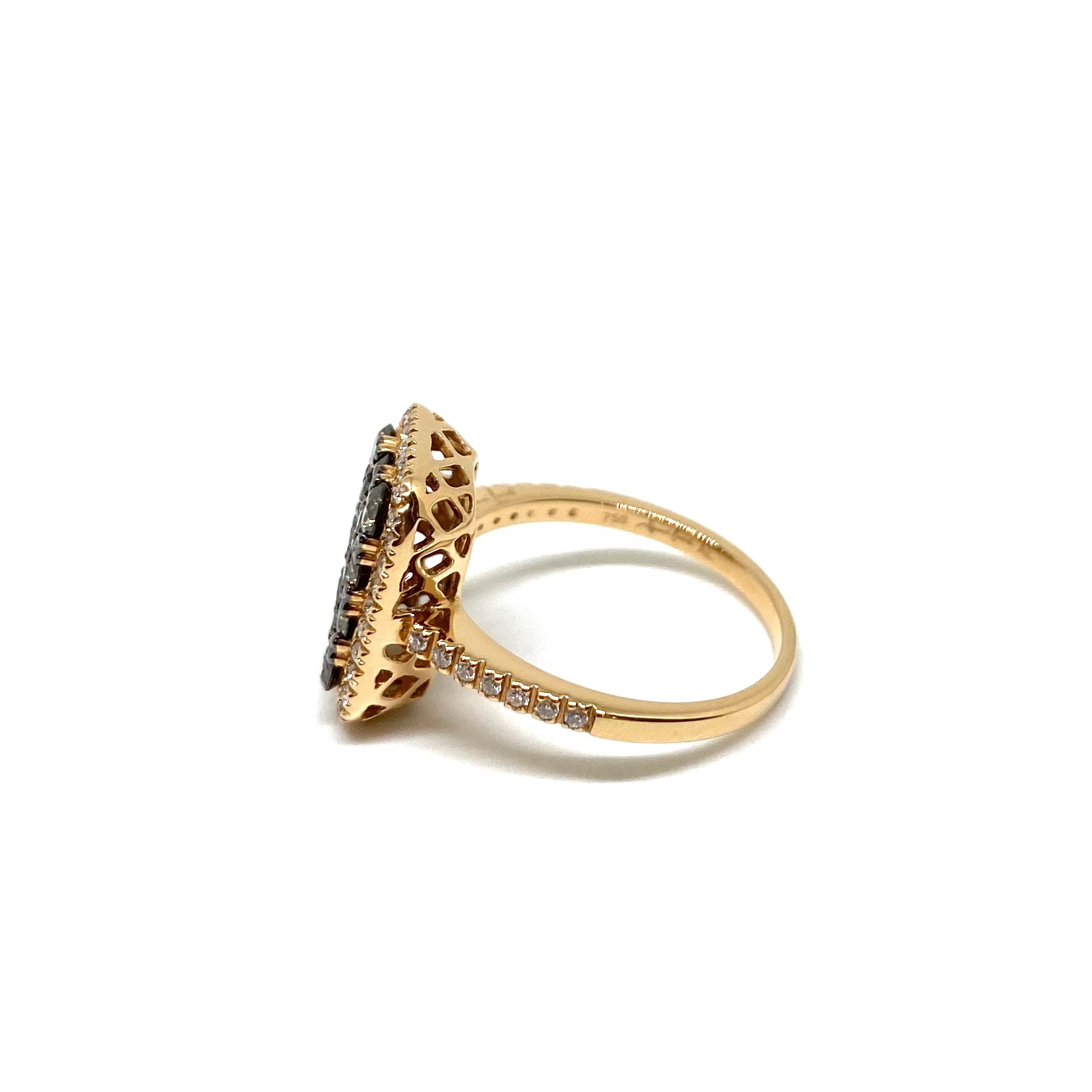 Anello Oro Rosa e Diamanti Brown