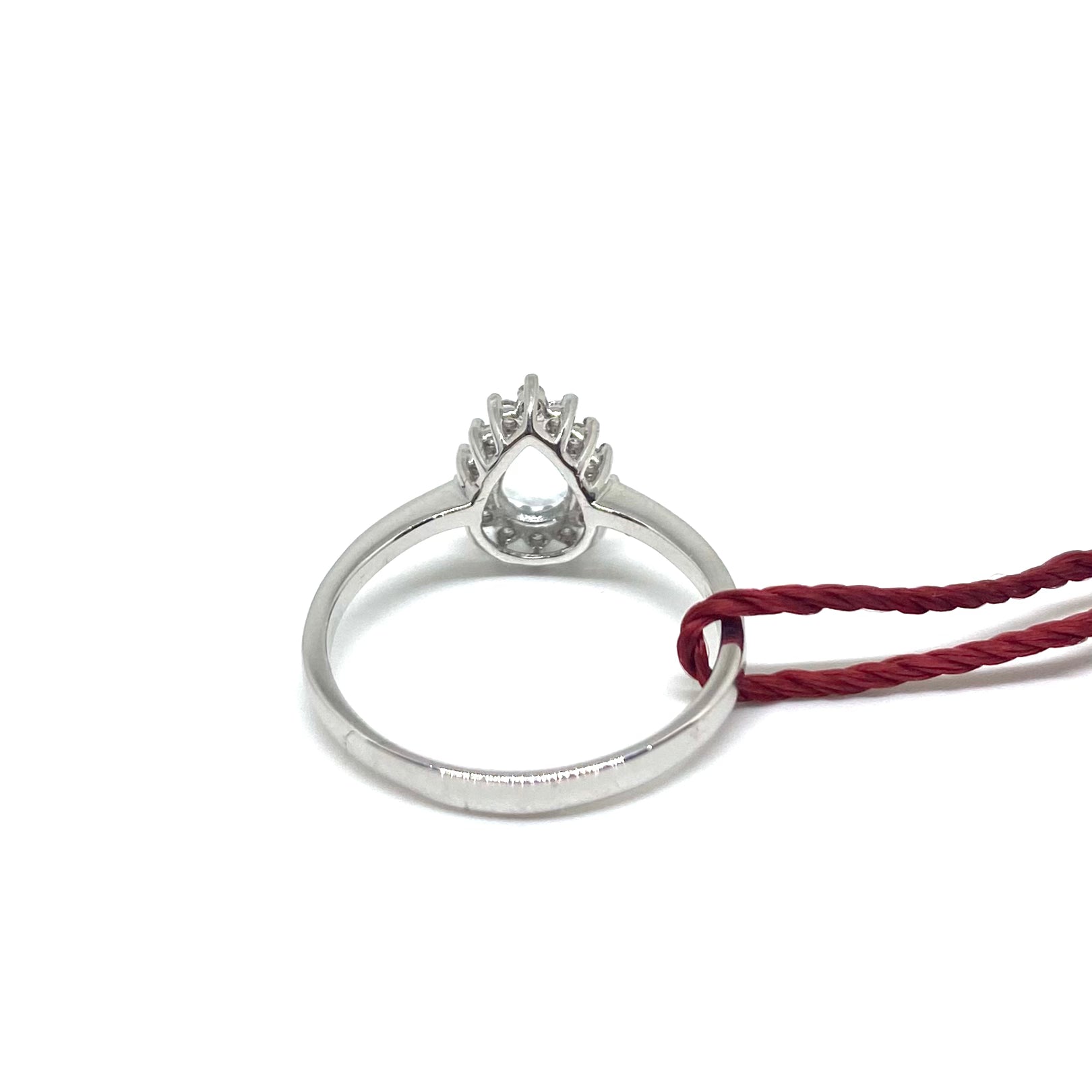 Anello a Goccia - Acquamarina e Diamanti