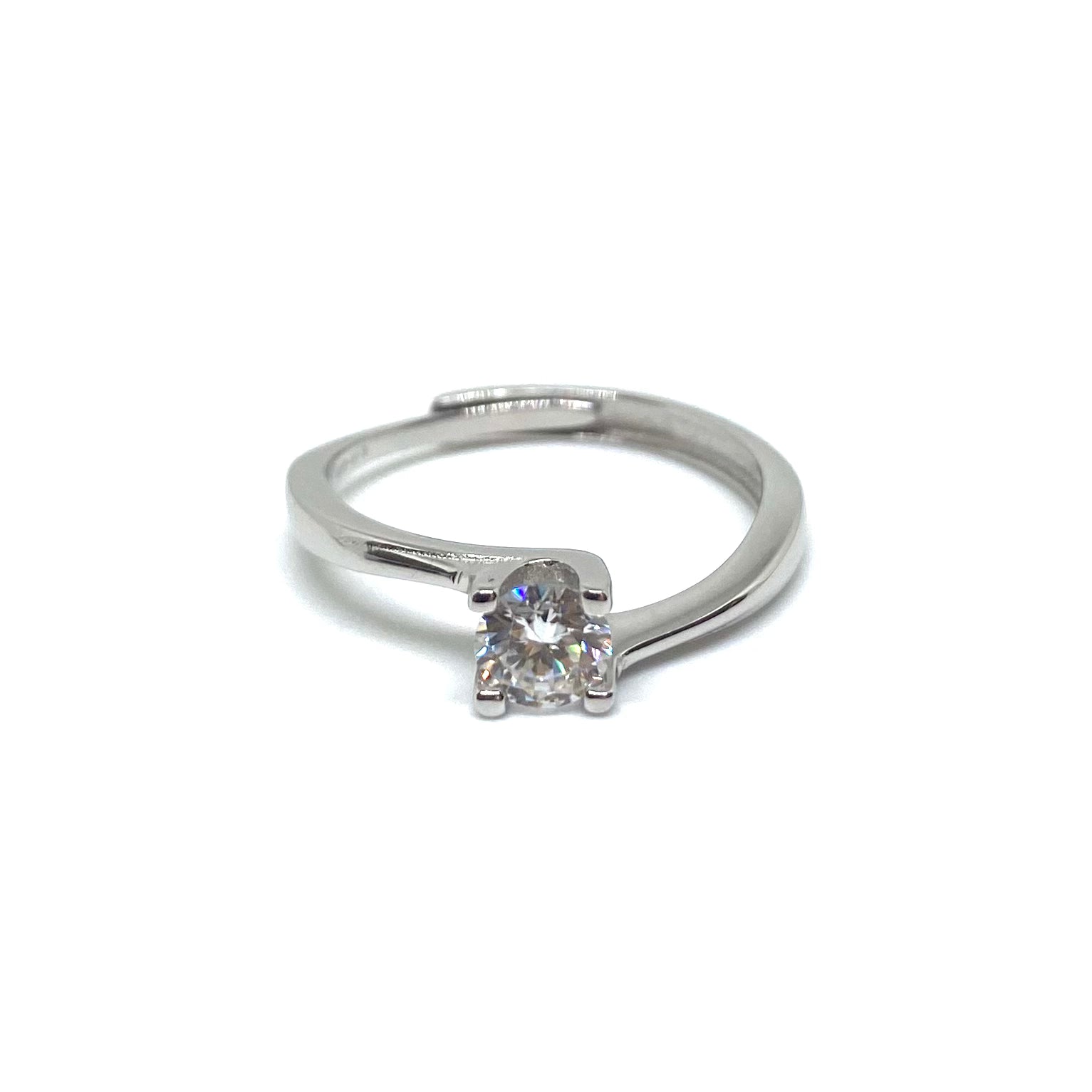Solitario - Argento e Moissanite