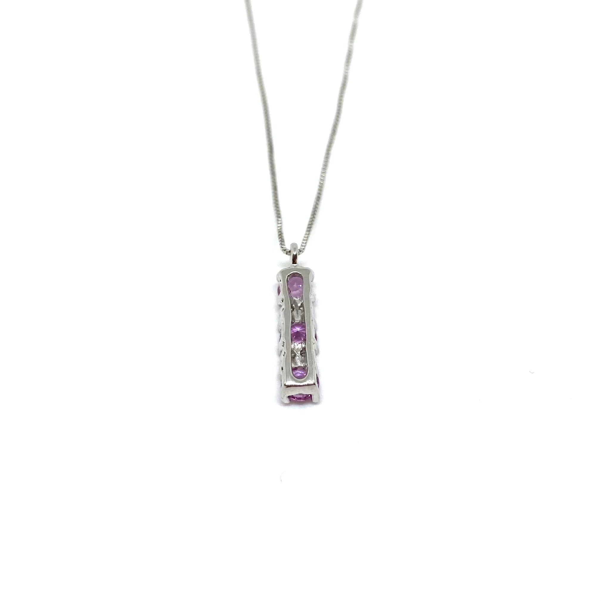 Collana Diamanti e Zaffiri Rosa