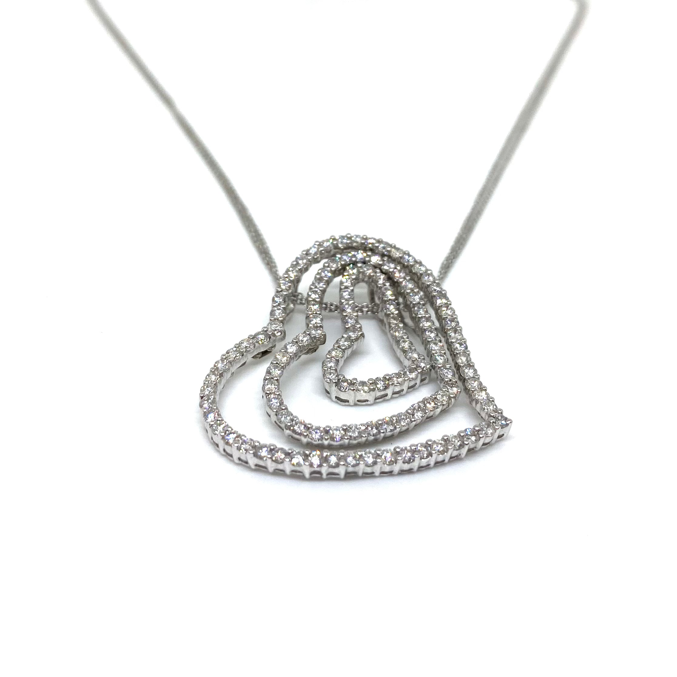 Collana 3 Cuori - Oro e Diamanti