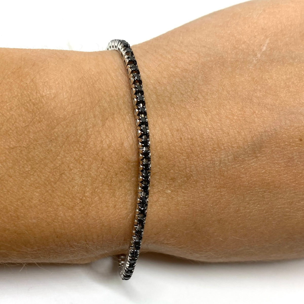 Bracciale Tennis Oro - Diamanti Neri