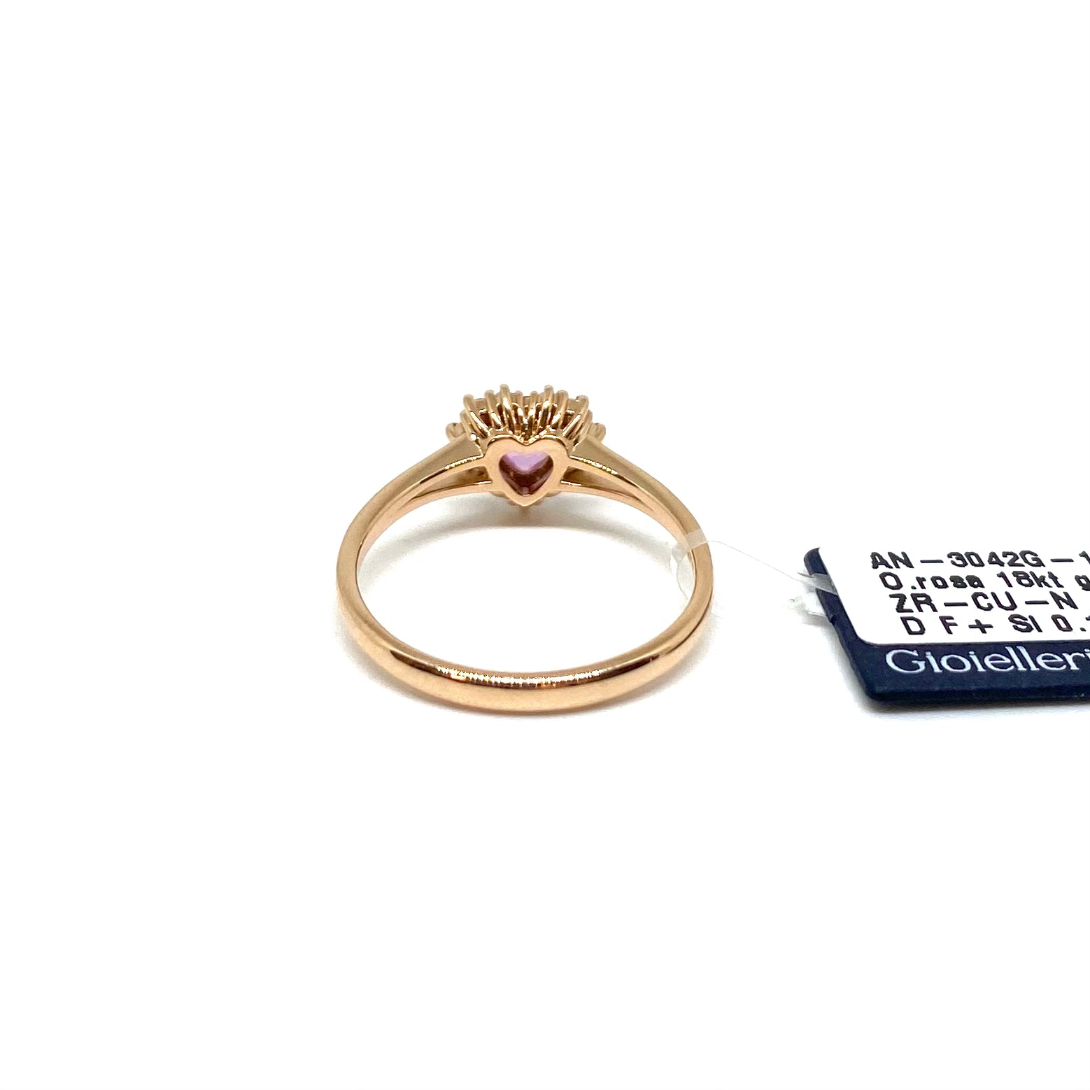 Anello Cuore - Zaffiro Rosa