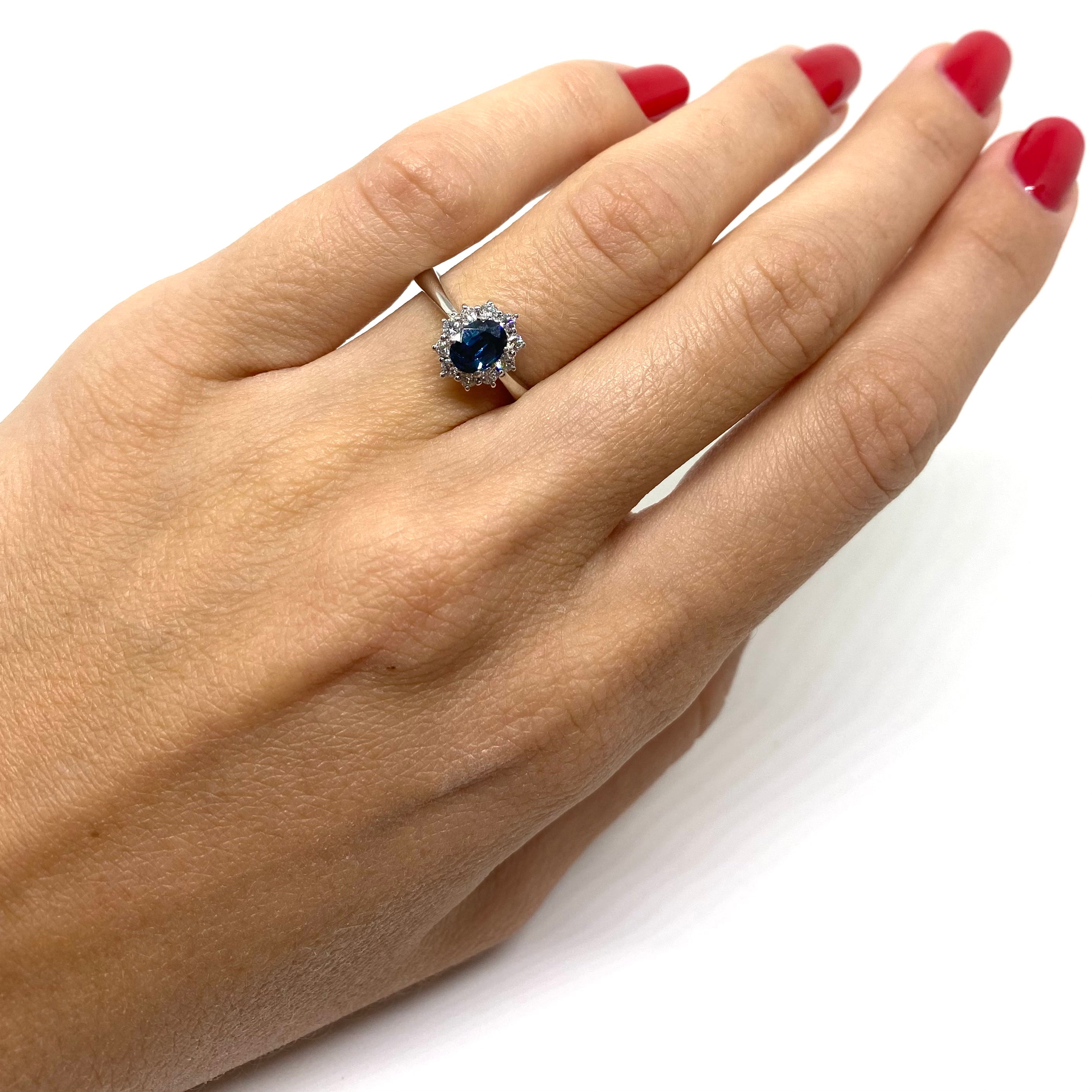 Anello Kate Zaffiro e Diamanti