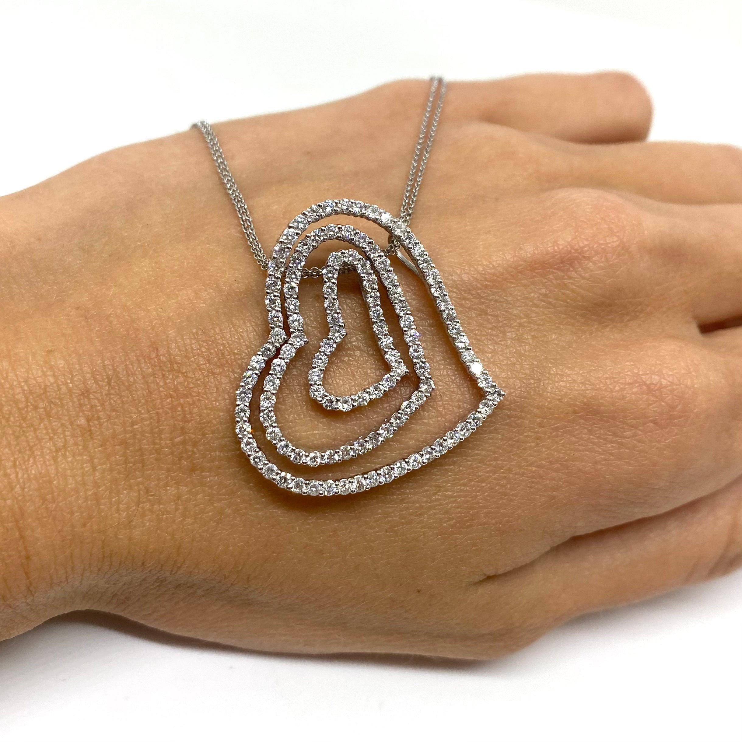 Collana 3 Cuori - Oro e Diamanti